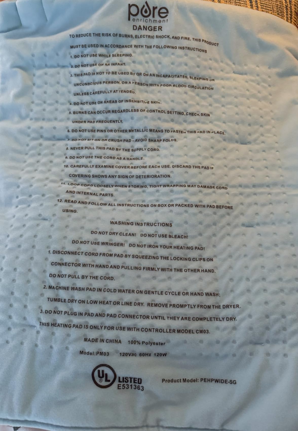 Pure Enrichment PureRelief Ultra-Wide Microplush Heating Pad - 20” x 24” XXL Size & 6 Heat Settings for Temporary Neck, Shoulder & Back Pain Relief - Moist Heat Option & Machine Washable (Gray) customer photo 2