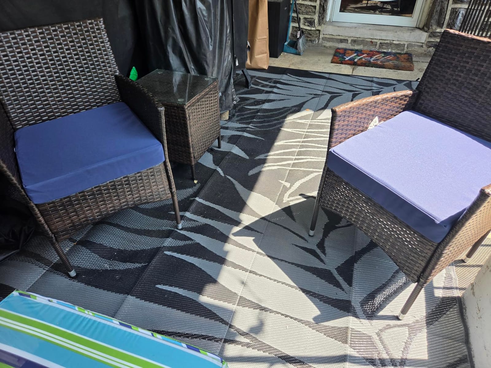 Devoko 3 Piece Patio Furniture Set Outdoor Wicker Conversation (Brown) customer photo 1
