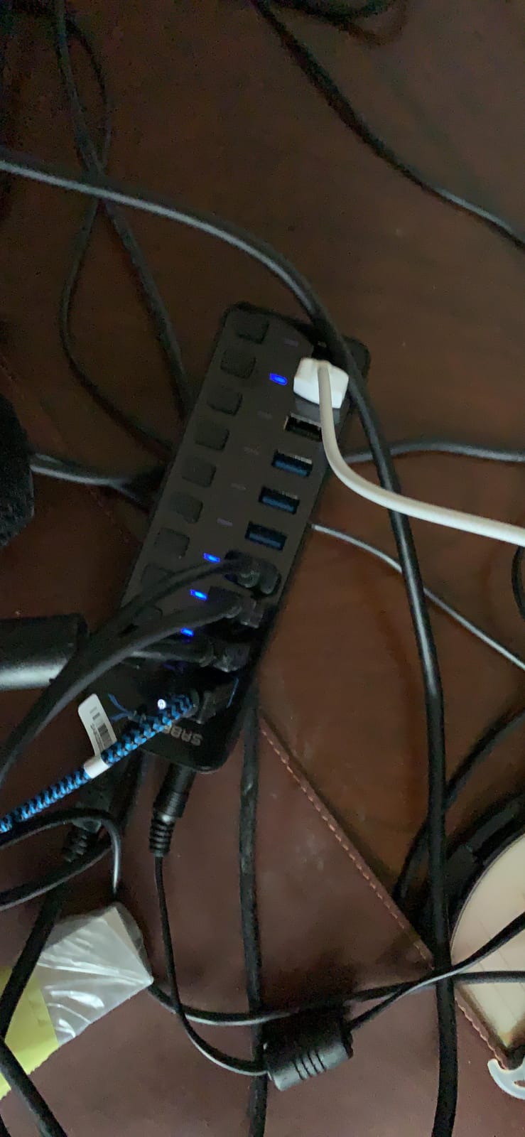 SABRENT 10-Port Powered USB 3.0 Hub, 3 Charging Ports, 60W (HB-B7C3) | Individual power switches & LEDs; for PC, Mac, Xbox, PS5, laptop, desktop customer photo 1