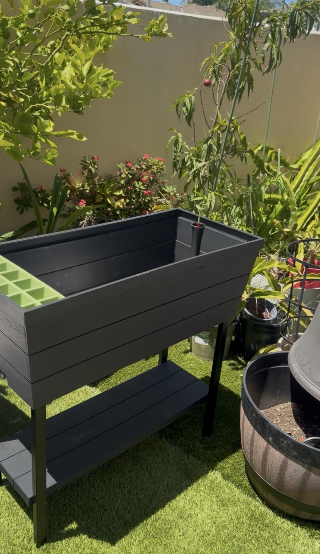 Keter Urban Bloomer 12.7 Gallon Raised Garden Bed and Outdoor Herb Garden Planter with Self Watering Gauge and Drainage Plug, Dark Grey customer photo 1