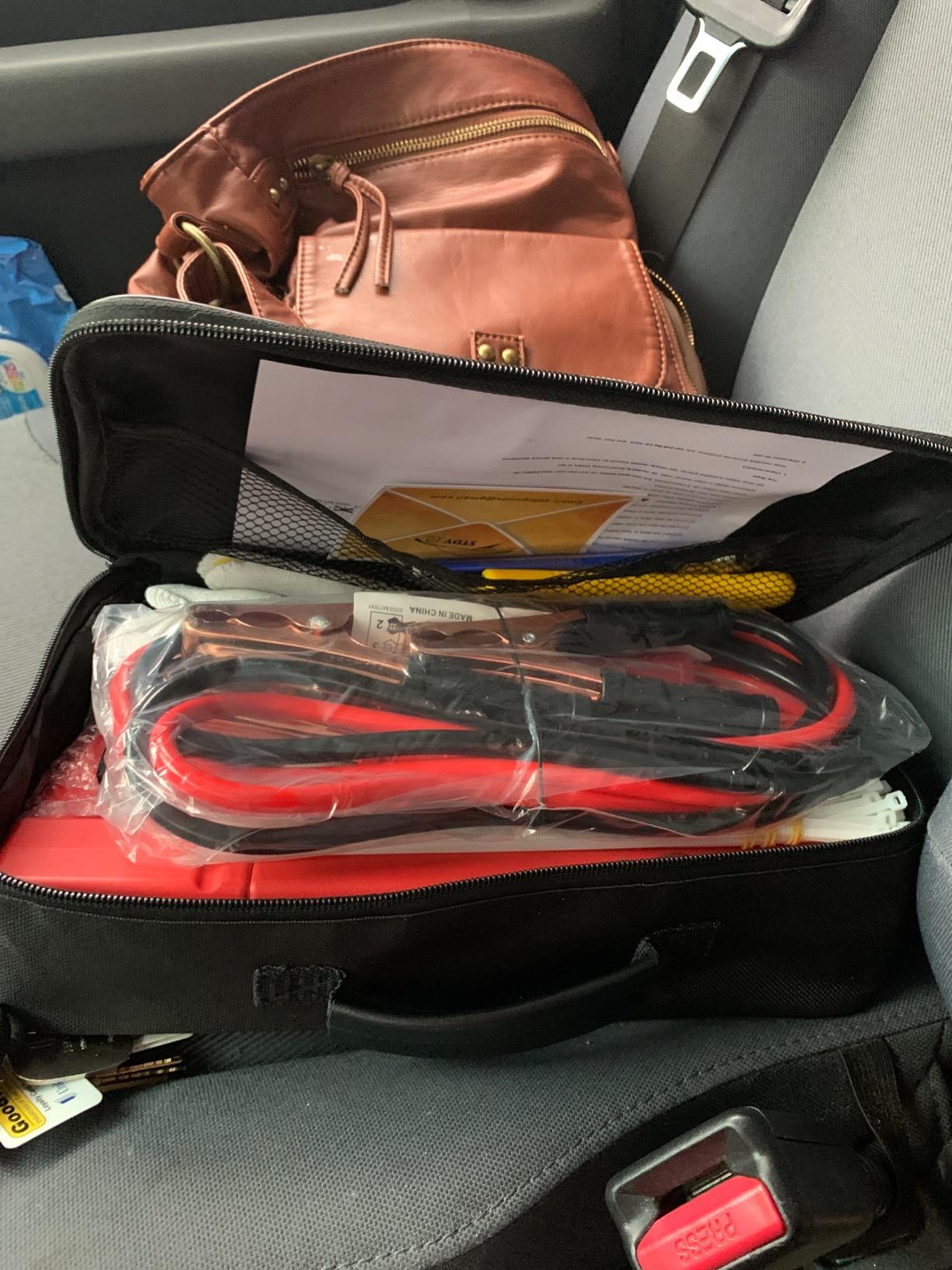 STDY Car Roadside Emergency Kit with Jumper Cables, Vehicle Auto Safety Kit customer photo 1