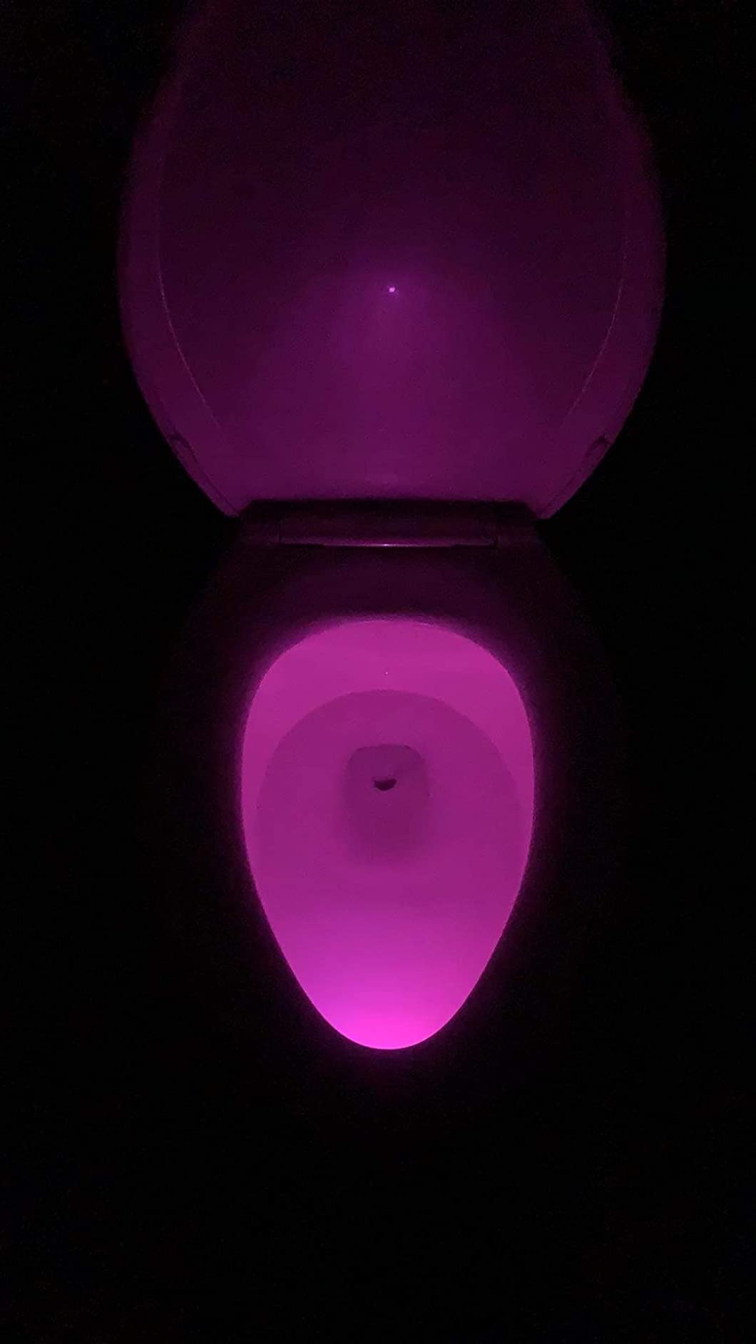 ZEZHOU Original Toilet Night Light 2 Pack, Motion Sensor Activated LED Lamp, Fun 8 Colors Changing Bathroom Nightlight Add on Toilet Bowl Seat, Perfect Decorating Gadget for Dad Adults Kids Toddler customer photo 2