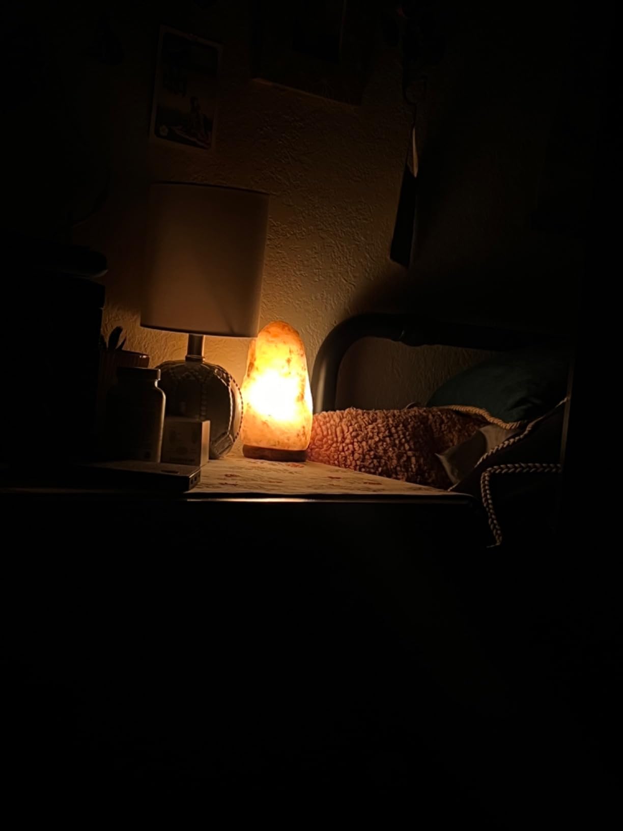 7 Inch Himalayan Salt Lamp with Dimmer Cord - Night Light Natural Crystal Rock Classic Wood Base Authentic from Pakistan customer photo 1
