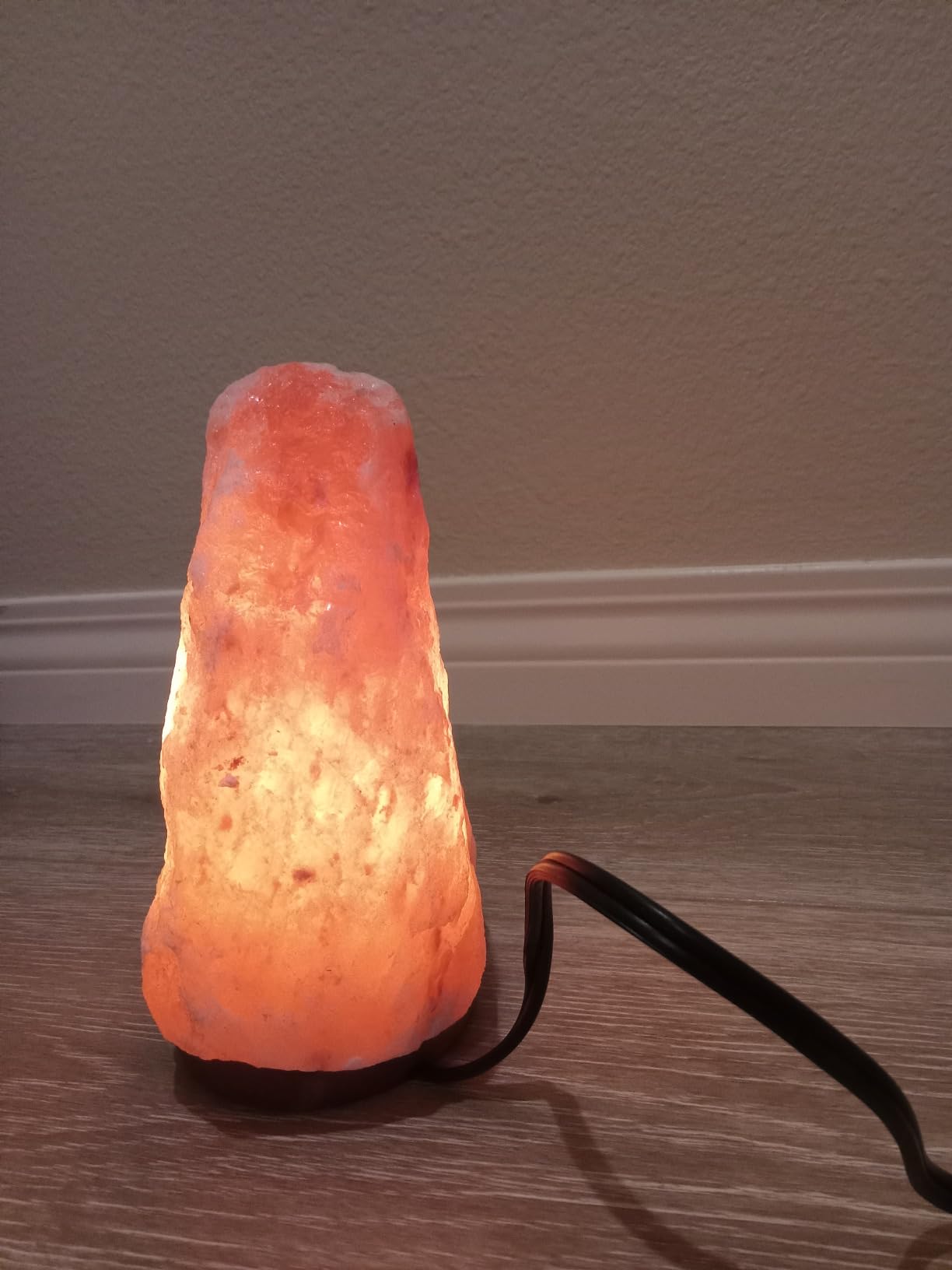 7 Inch Himalayan Salt Lamp with Dimmer Cord - Night Light Natural Crystal Rock Classic Wood Base Authentic from Pakistan customer photo 2
