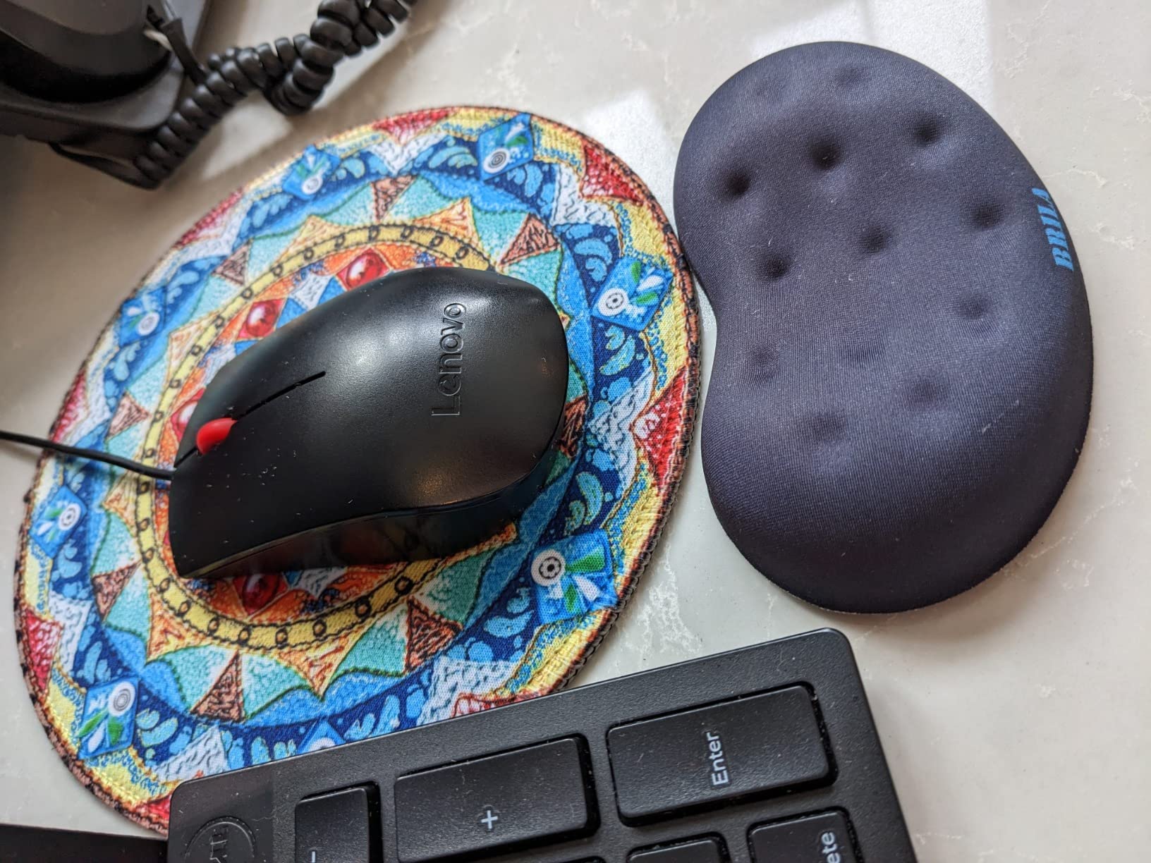 BRILA Ergonomic Memory Foam Mouse Wrist Rest Support Pad Cushion for Computer, Laptop, Office Work, PC Gaming - Massage Holes Design - Wrist Pain Relief (Black Mouse Wrist Rest) customer photo 1