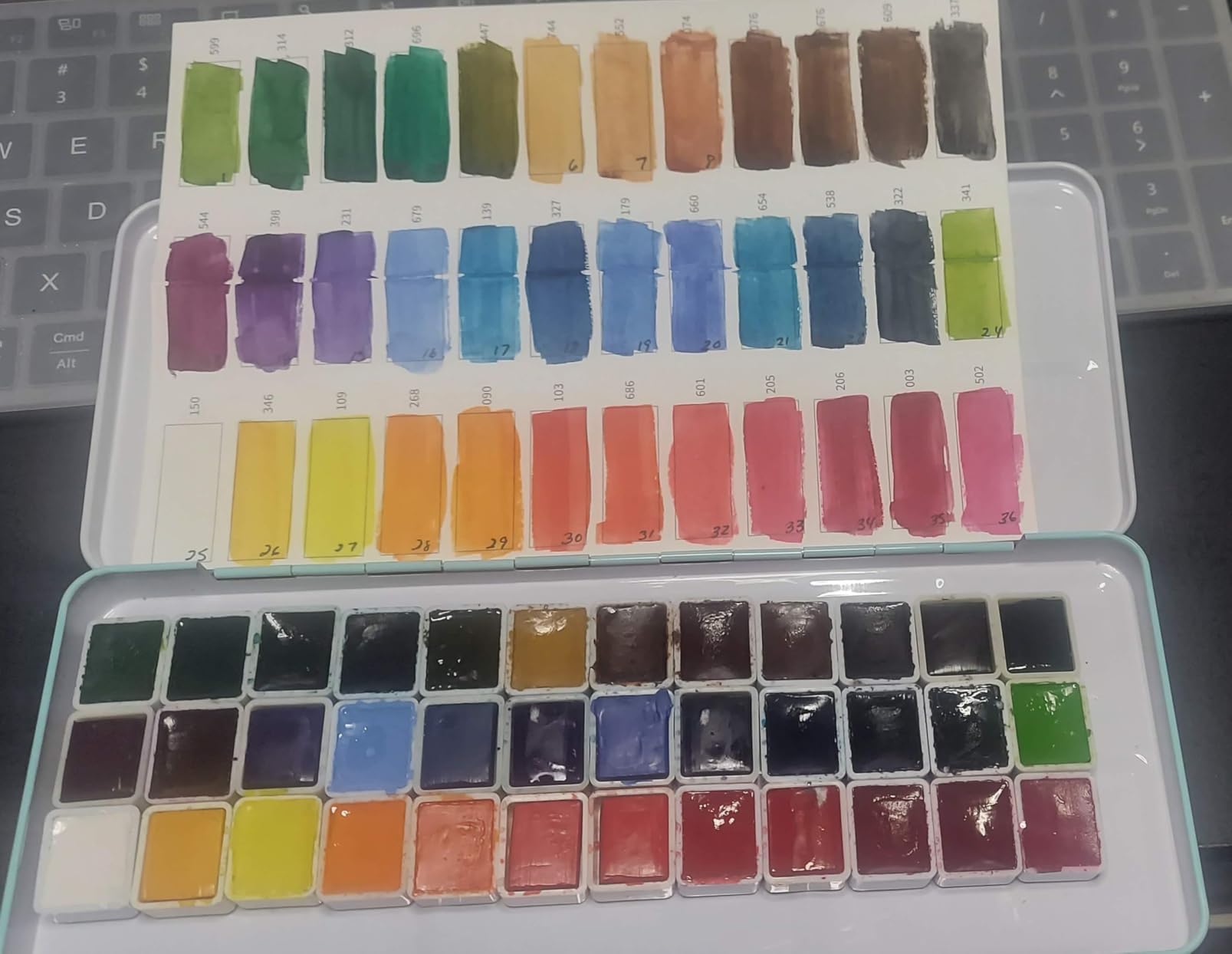MeiLiang Watercolor Paint Set, 36 Vivid Colors in Pocket Box with Metal Ring and Watercolor Brush, Perfect for Students, Beginners and More customer photo 1