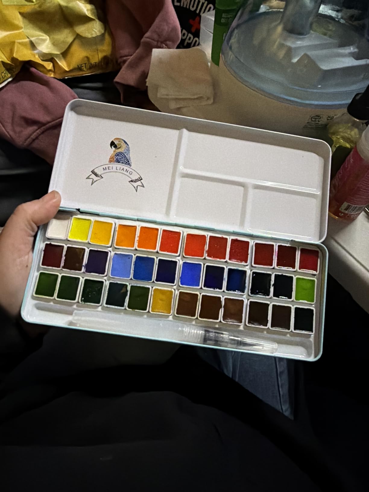 MeiLiang Watercolor Paint Set, 36 Vivid Colors in Pocket Box with Metal Ring and Watercolor Brush, Perfect for Students, Beginners and More customer photo 2
