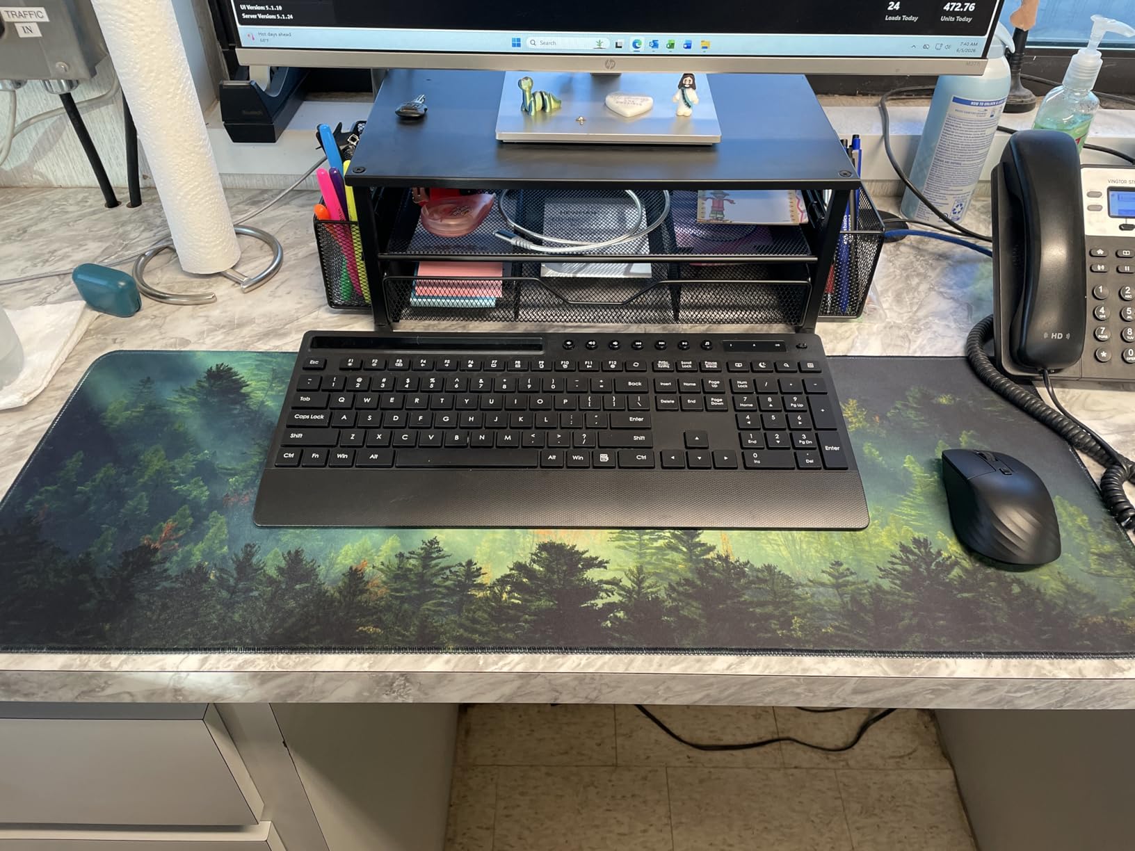 Galdas Mouse Pad For Gaming,Forest Background Pattern XXL XL Large Mouse Mat Long Extended MousePad Desk Mat Non-Slip Rubber Mice Pads Stitched Edges Thin (31.5 x 11.8 x 0.12 Inches) Tree customer photo 2