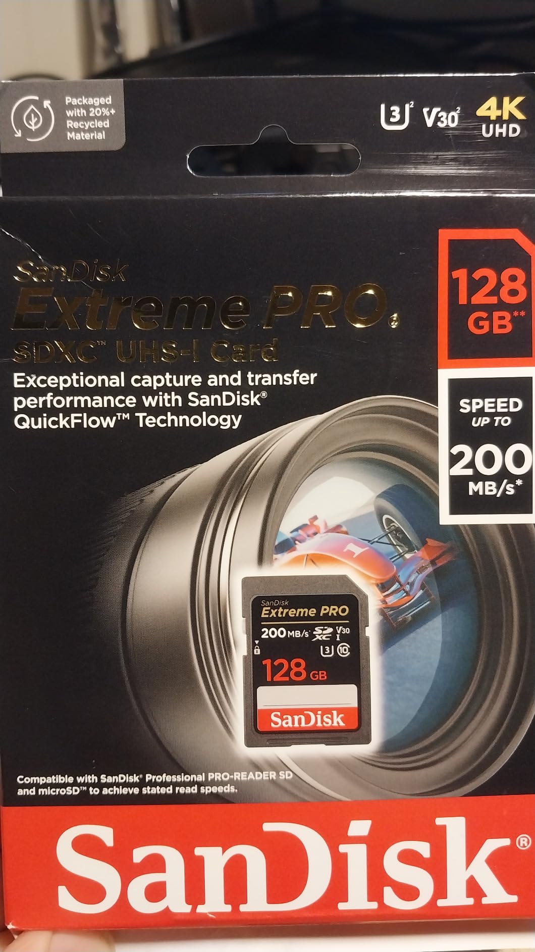 [Older Version] SanDisk 128GB Extreme PRO SDXC UHS-I Card - C10, U3, V30, 4K UHD, SD Card - SDSDXXY-128G-GN4IN customer photo 1