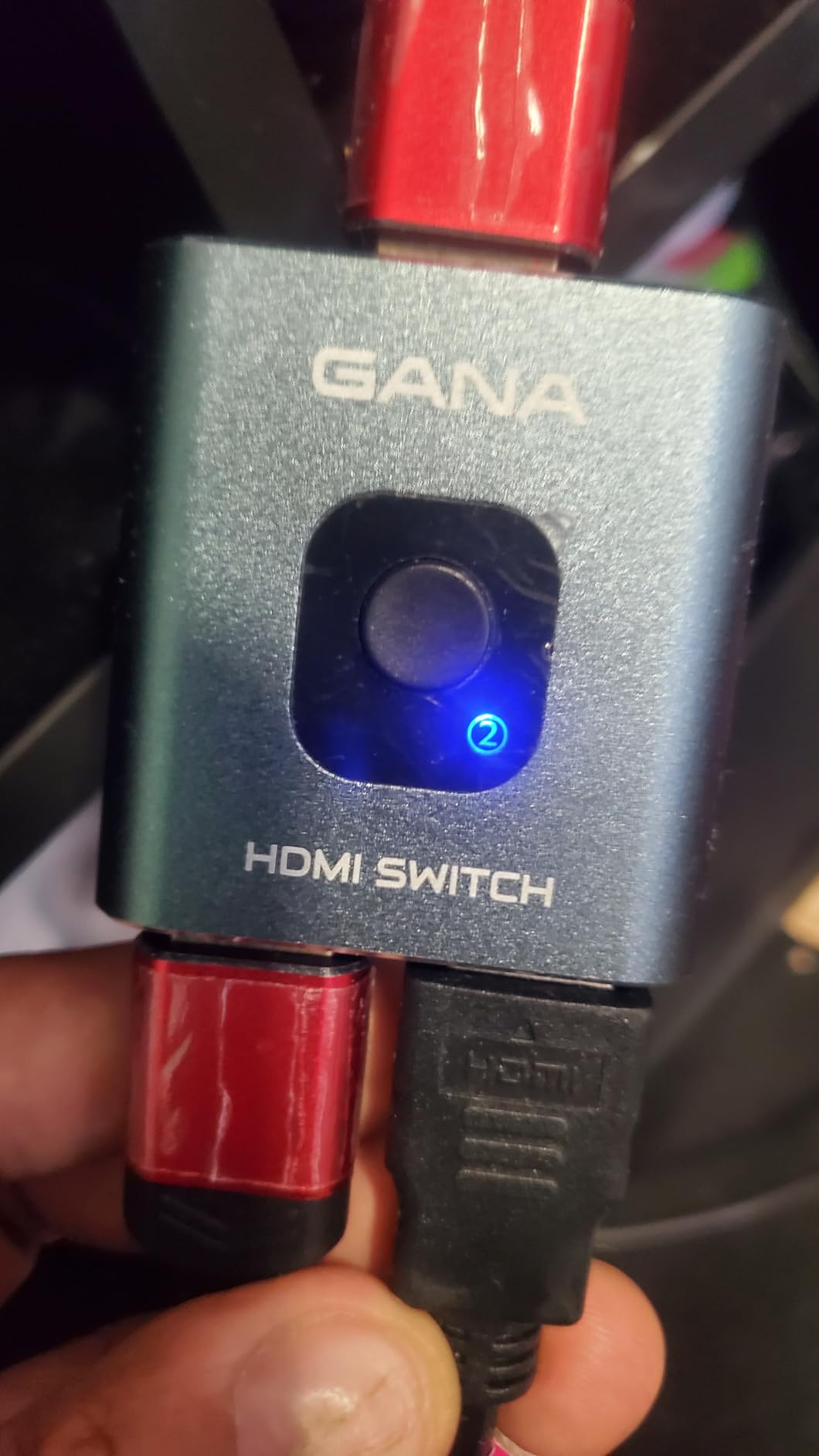 HDMI Switch 4k@60hz Splitter, GANA Aluminum Bidirectional HDMI Switcher 2 in 1 Out, Manual HDMI Hub Supports HD Compatible with Xbox PS5/4/3 Blu-Ray Player Fire Stick Roku customer photo 1