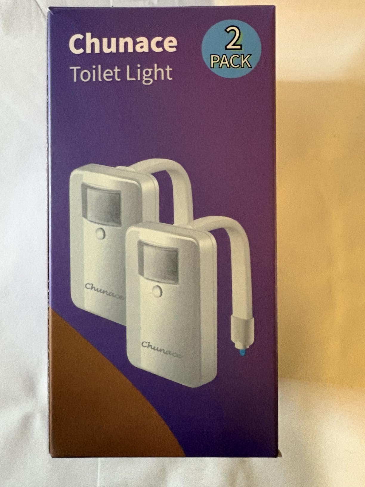 Chunace Toilet Bowl Night Light Motion Sensor 2 Pack, Funny Bathroom Stuff customer photo 1