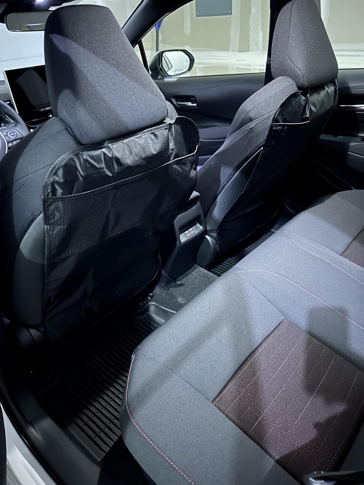 lebogner Back Seat Cover For Kids + 3 Pocket Storage Organizer, 2 Pack X-Large Waterproof Kick Mats Backseat Protector, Car Seat Back Protectors For Vehicles To Protect From Dirt, Mud & Scratches customer photo 1