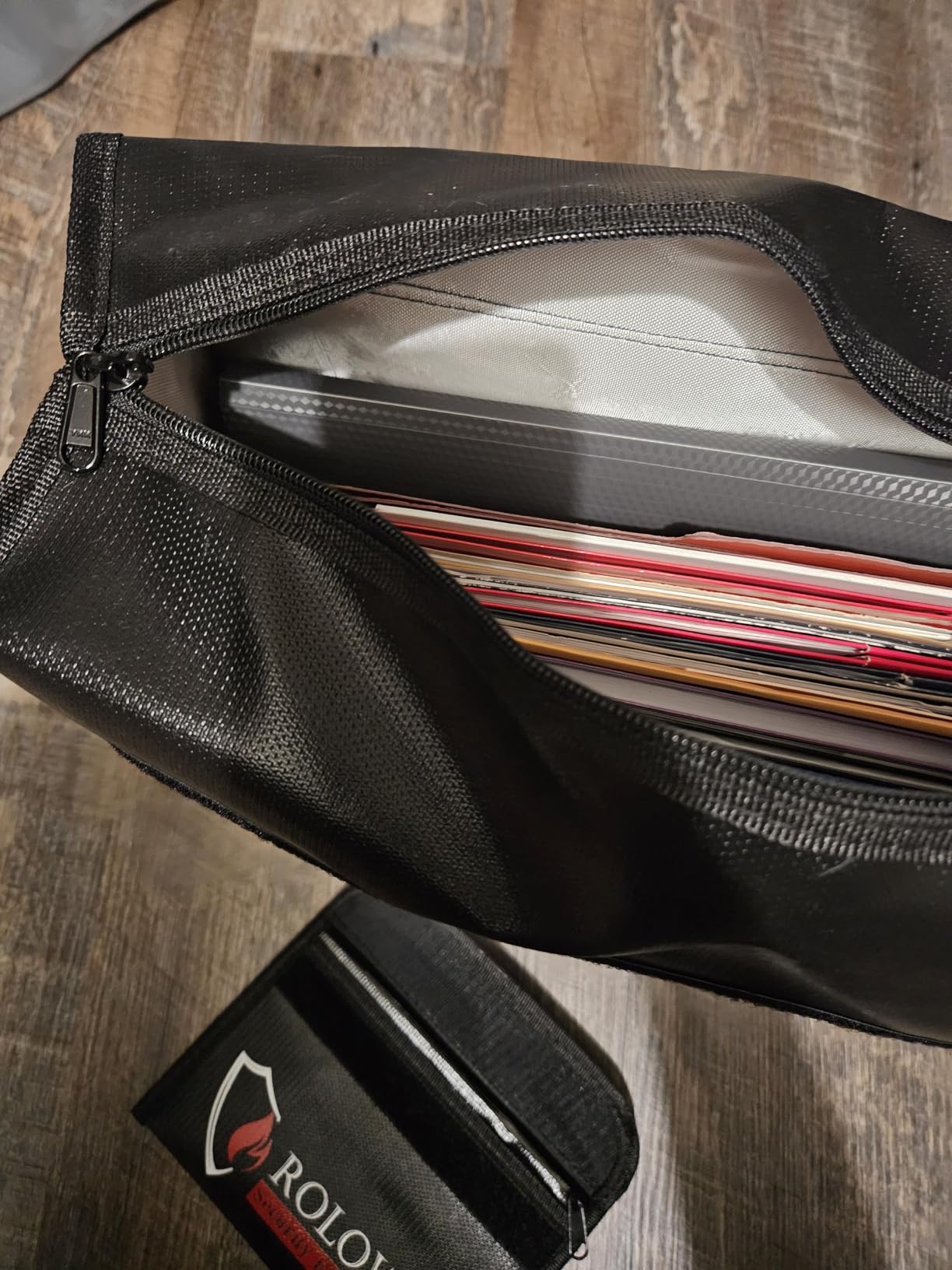 ROLOWAY Large (17 x 12 x 5.8 inches) Fireproof Bag, Water Resistant Fireproof Document Bag Safe for Money, Documents and Valuables Storage customer photo 2
