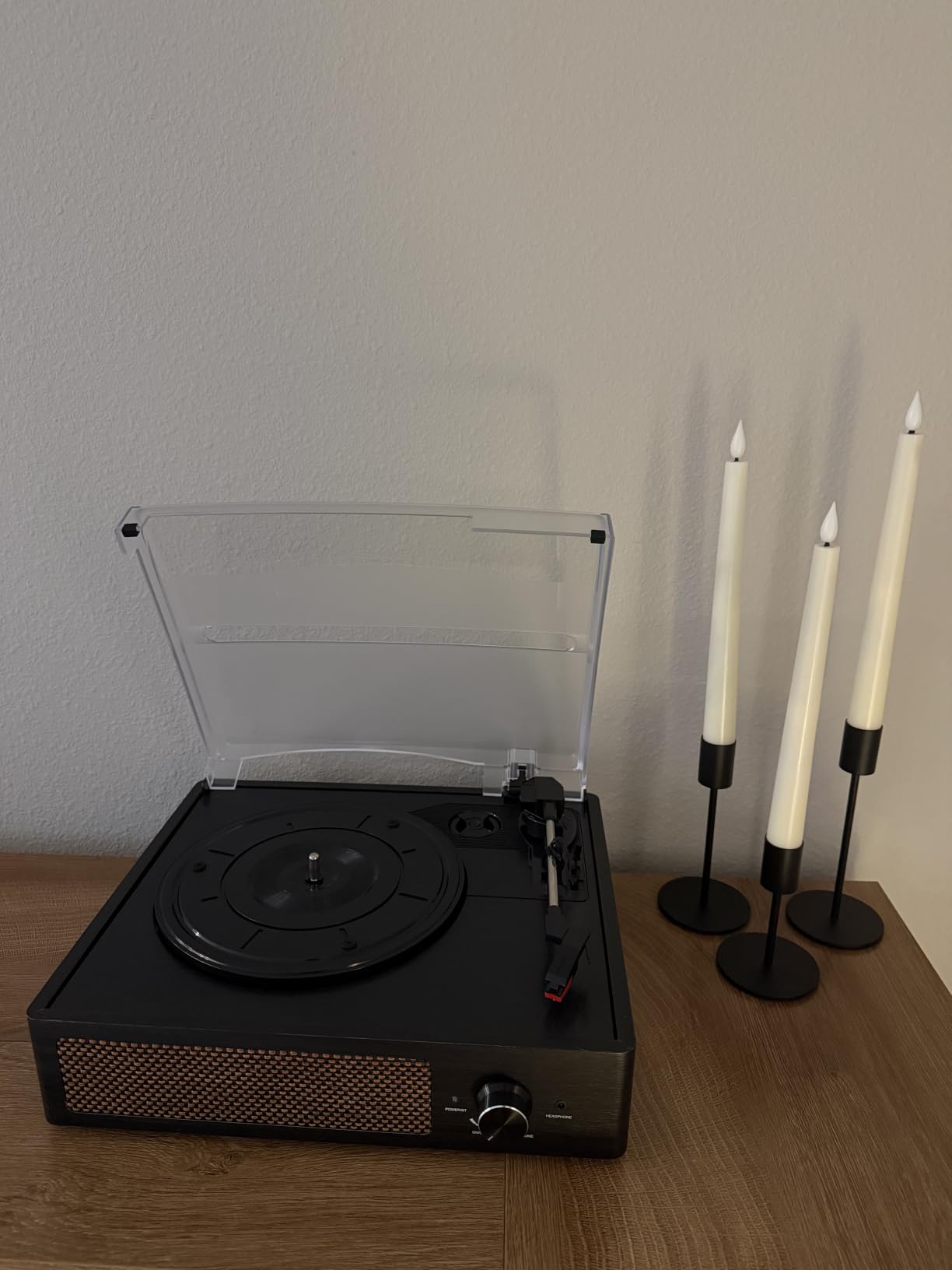 Vinyl Record Player Turntable with Built-in Bluetooth Receiver & 2 Stereo Speakers, 3 Speed 3 Size Portable Retro Record Player for Entertainment and Home Decoration customer photo 2