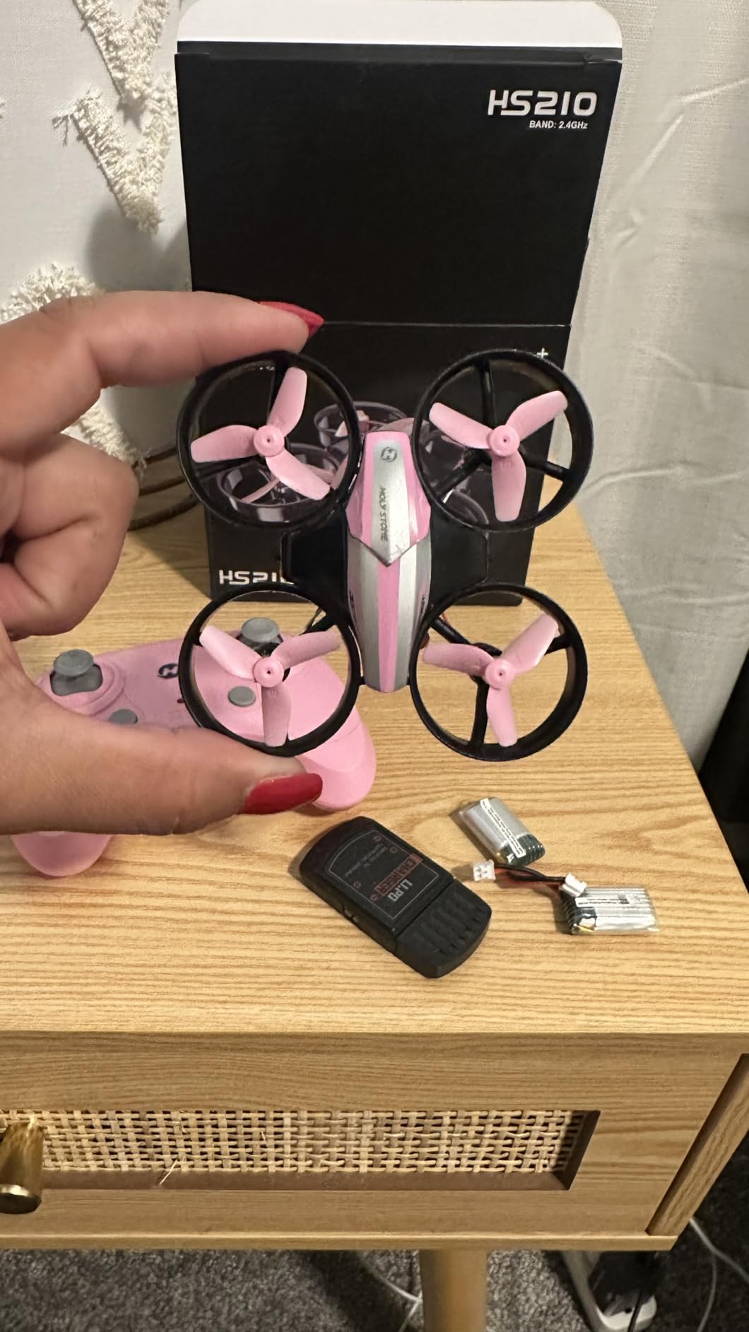 Holy Stone Mini Drone for Kids and Beginners RC Nano Quadcopter Indoor Small Helicopter Plane with Auto Hovering, 3D Flips, Headless Mode and 3 Batteries, Great Gift Toy for Boys and Girls, HS210 Blue customer photo 2