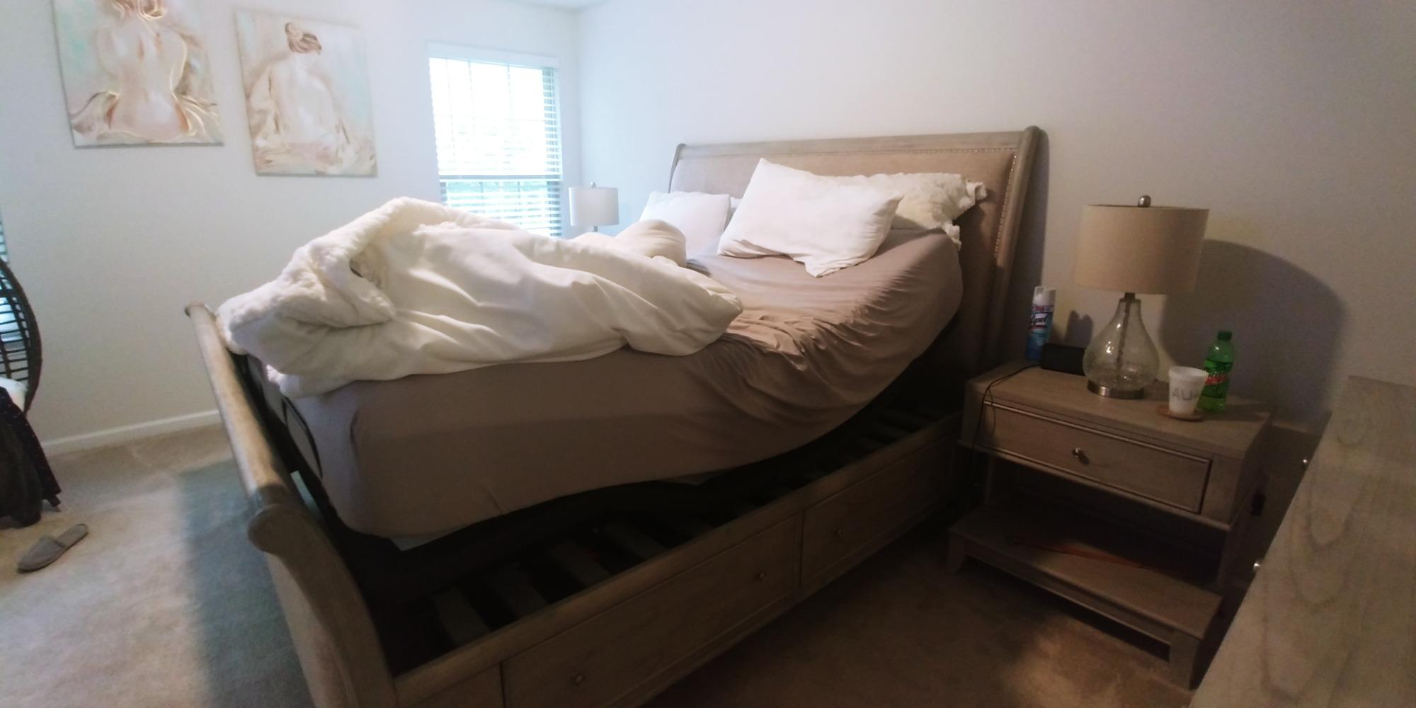 Blissful Nights z4 Adjustable Bed Frame for Storage Beds with Massage Anti-Snore, Zero G, USB Charging Station, Wireless Remote Head and Foot Incline and No Tools Required Assembly … (Queen) customer photo 2
