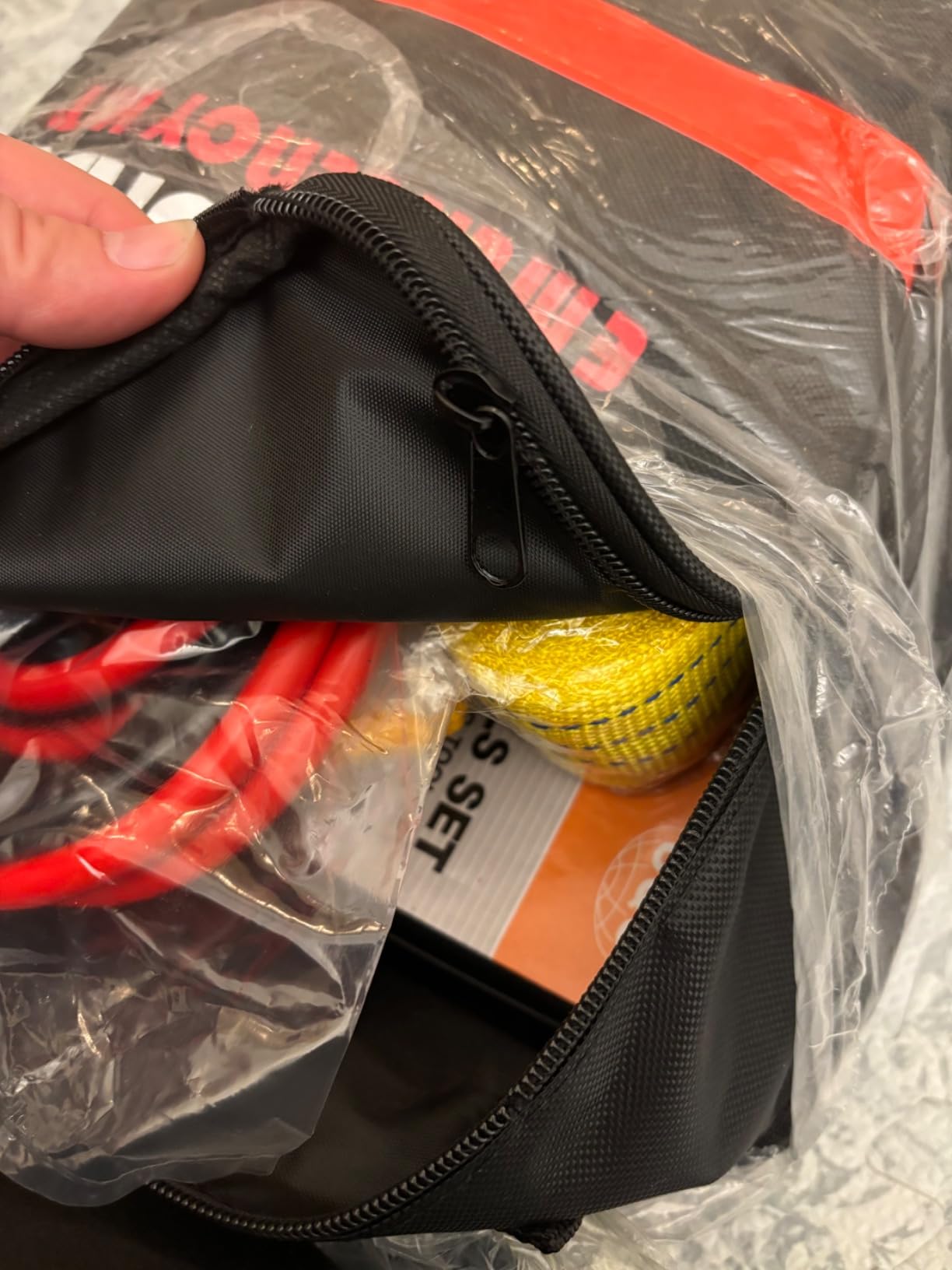 HAIPHAIK Car Emergency Kit with 11.8ft Jumper Cables, Roadside Safety Kit customer photo 2