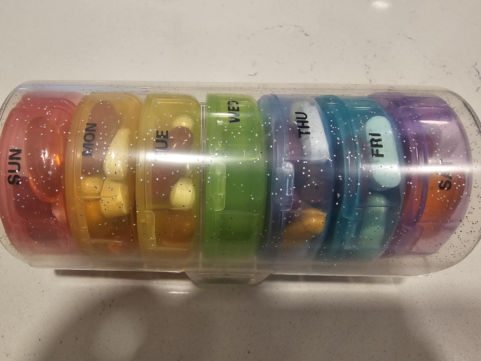 Sukuos Large Weekly Pill Organizer 2 Times a Day, Daily Pill Box 7 Day Easy to Open with Double Protection, AM PM Pill Case for Medicine/Vitamin/Fish Oil/Supplements customer photo 1