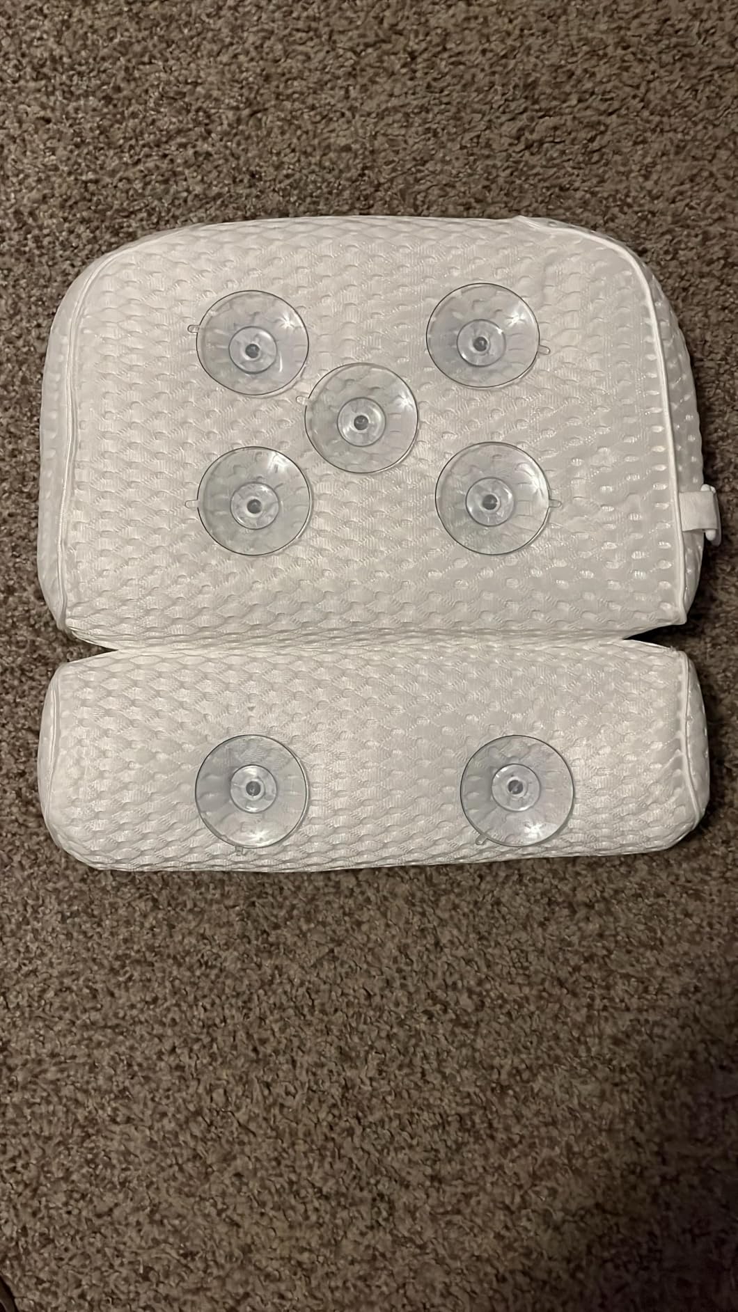 AmazeFan Bath Pillow, Bathtub Spa Pillow with 4D Air Mesh Technology and 7 Suction Cups, Helps Support Head, Back, Shoulder and Neck, Fits All Bathtub, Hot Tub and Home Spa [US. Patent Design] customer photo 2