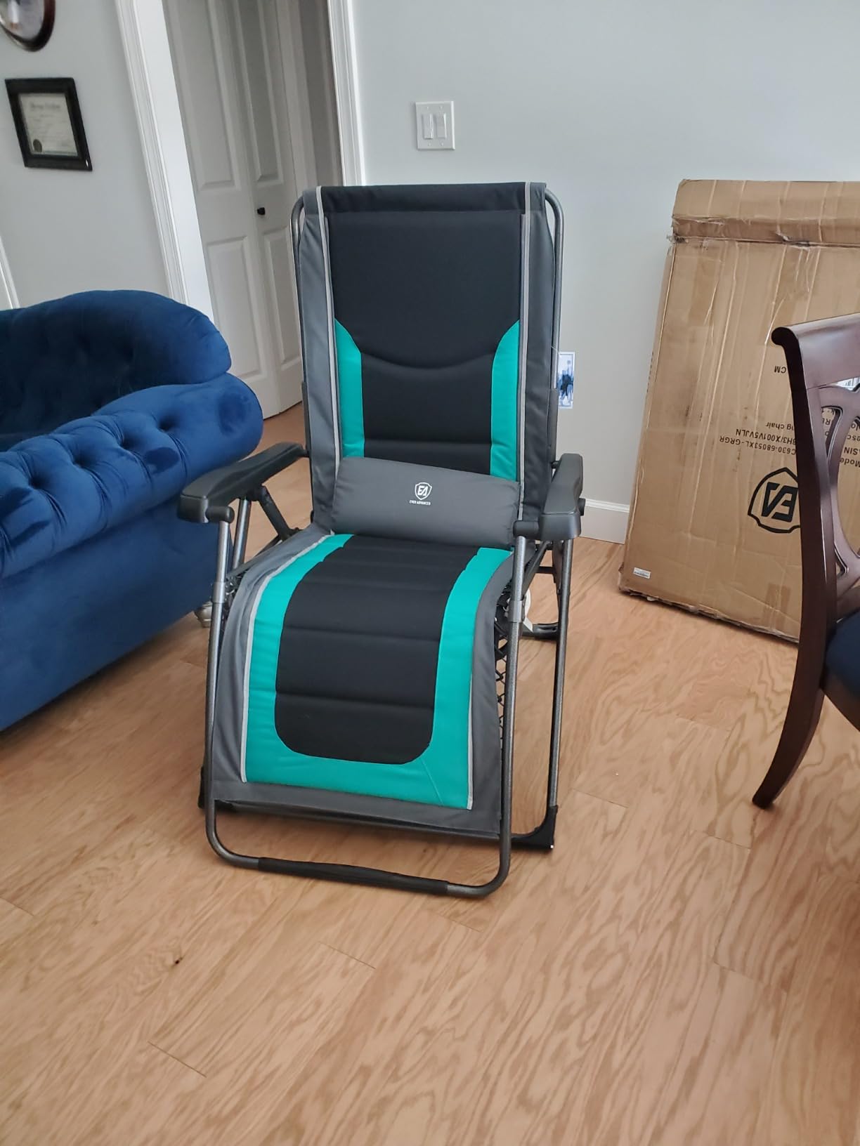 EVER ADVANCED Oversize XL Zero Gravity Recliner Padded Patio Lounger Chair with Adjustable Headrest Support 350lbs (Olive Green) customer photo 2