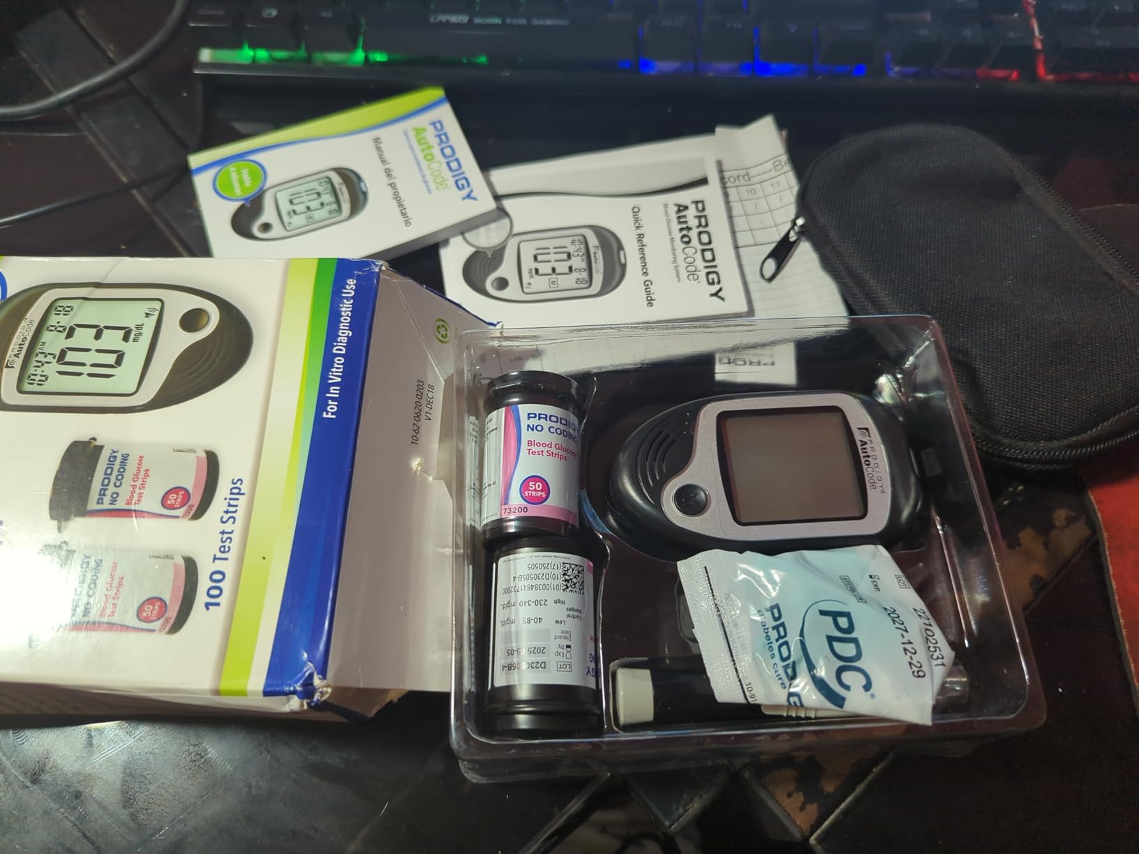 Prodigy Glucose Monitor Kit - Includes Prodigy Meter, 100ct test strips, 10ct Lancets, Lancing device, Carrying Case, Log Book customer photo 1
