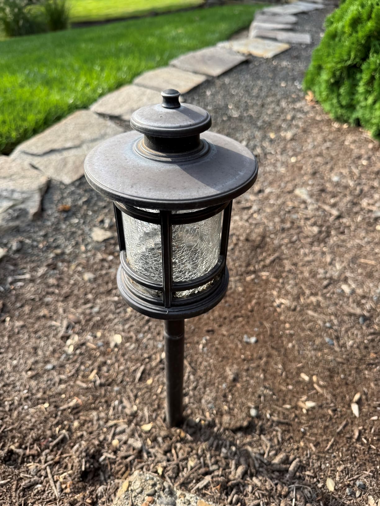 hykolity Low Voltage ORB LED Landscape Path Light with Crackled Glass Shade customer photo 2