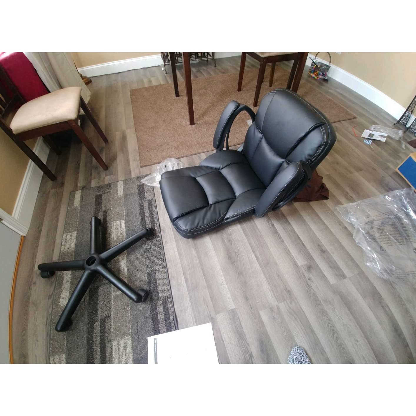 Furmax Office Executive Chair High Back Adjustable Managerial Home Desk Chair, Swivel Computer PU Leather Chair with Lumbar Support (Black) customer photo 2