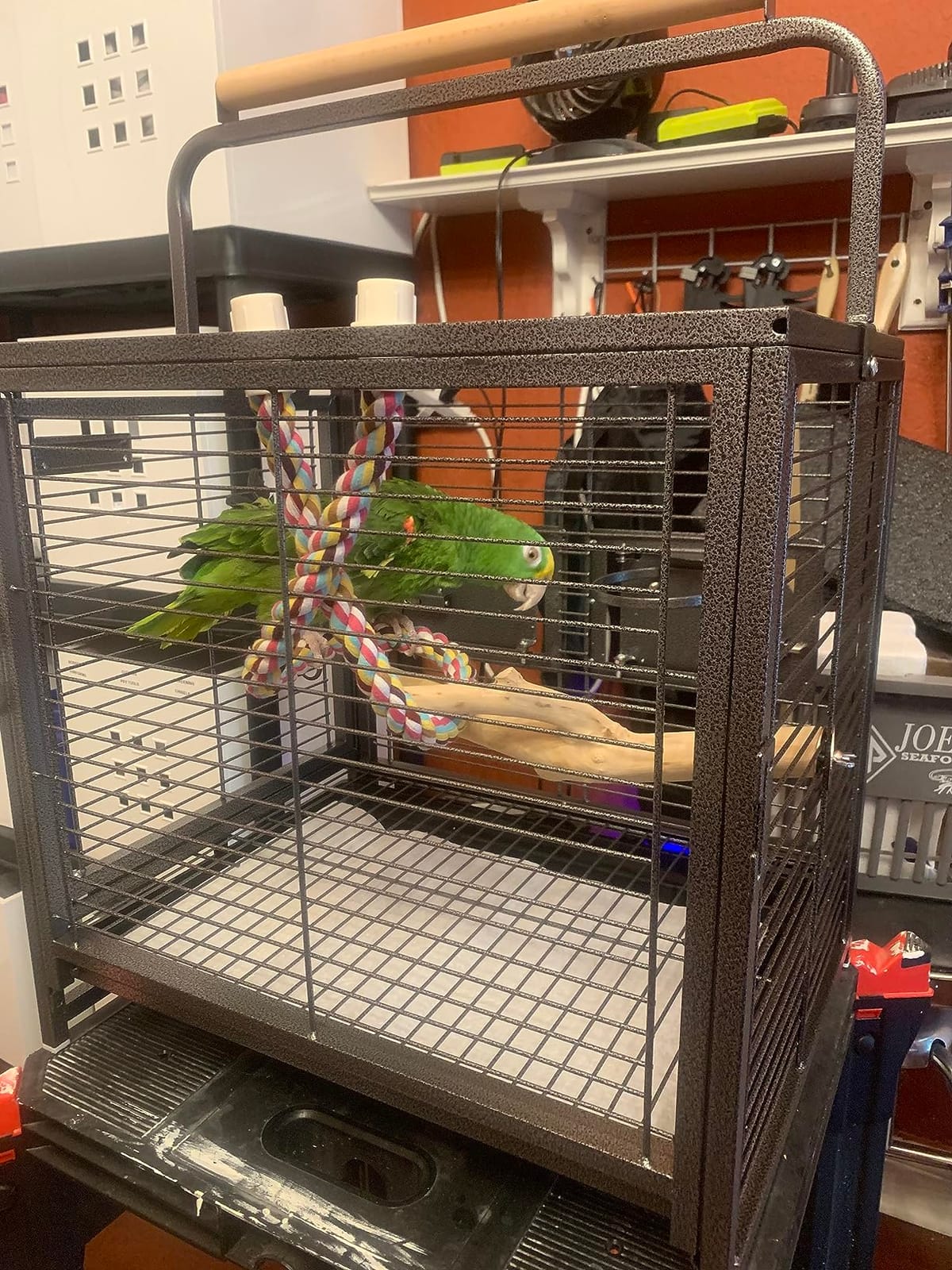 VIVOHOME 19 Inch Wrought Iron Travel Bird Cage for Cockatiel Parakeets customer photo 1