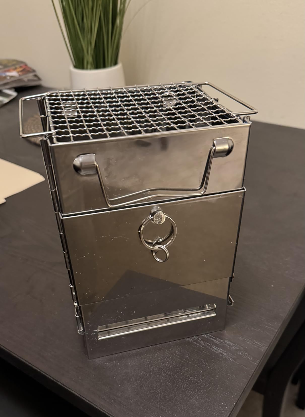 REDCAMP Wood Burning Folding Camp Stove Stainless Steel Grid, Portable Collapsible Backpacking Stove Survival Rocket Stove for Hiking Outdoor Tent Camping Picnic BBQ, Samll customer photo 1