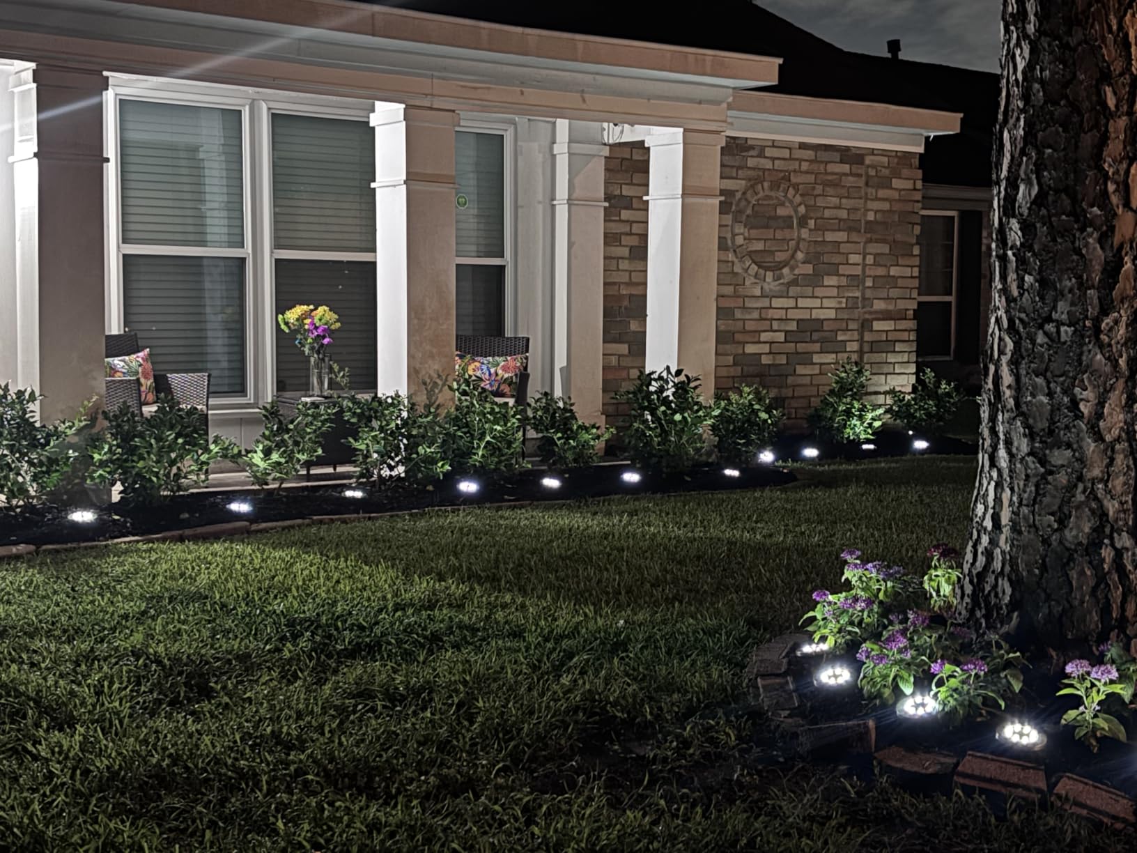 INCX 12 Pack 4.6 Inch Solar Ground Lights Outdoor, Waterproof, Cold White customer photo 1