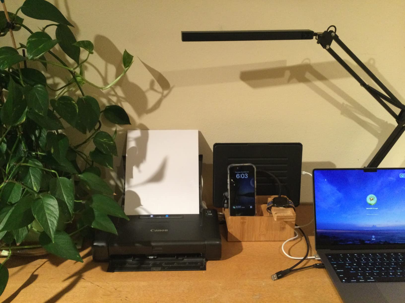 Pezin & Hulin Bamboo Charging Station with USB Charger,5Cables-Natural customer photo 1
