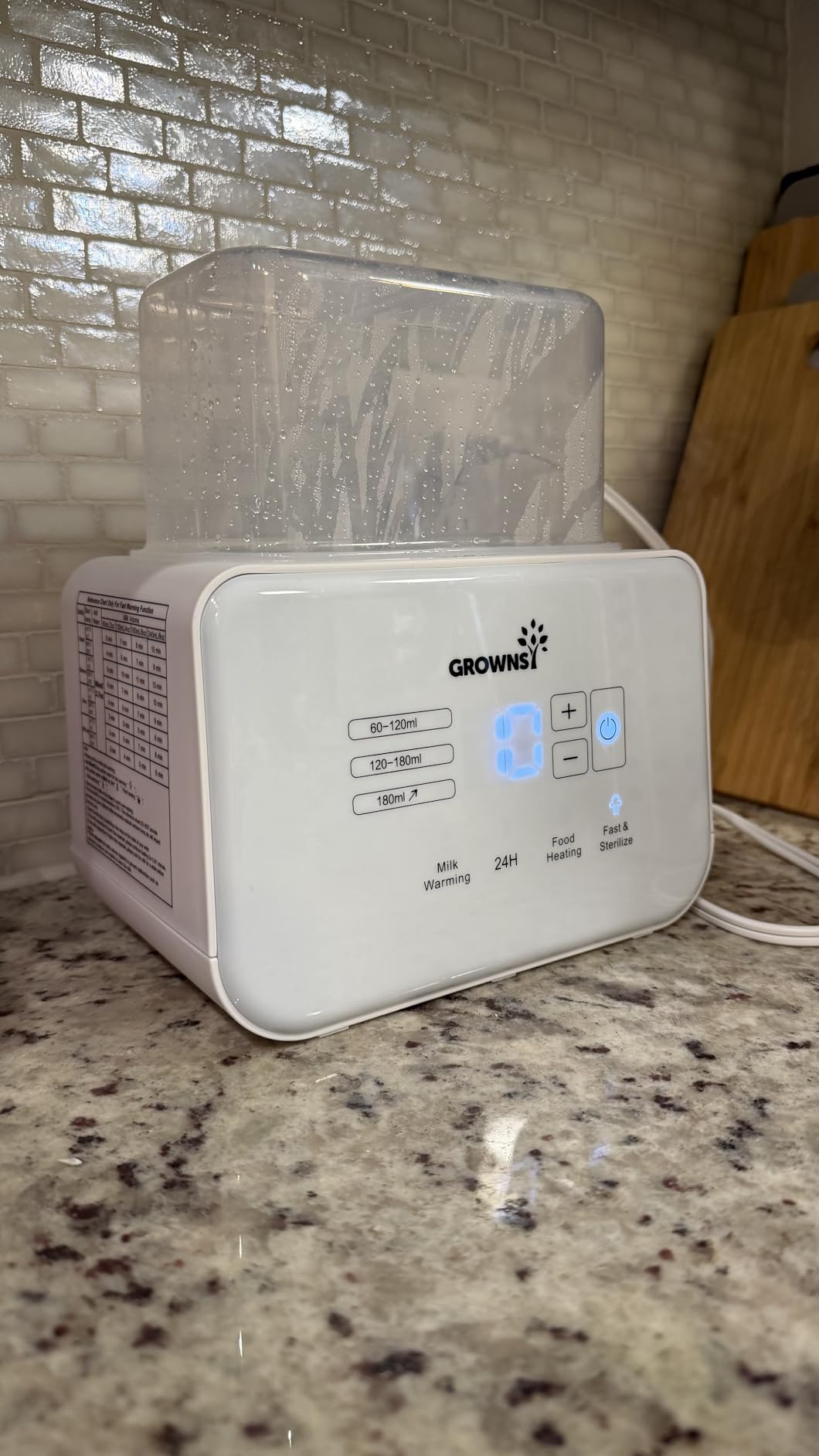 GROWNSY Fast Double Baby Bottle Warmer for Breastmilk & Formula, White customer photo 2