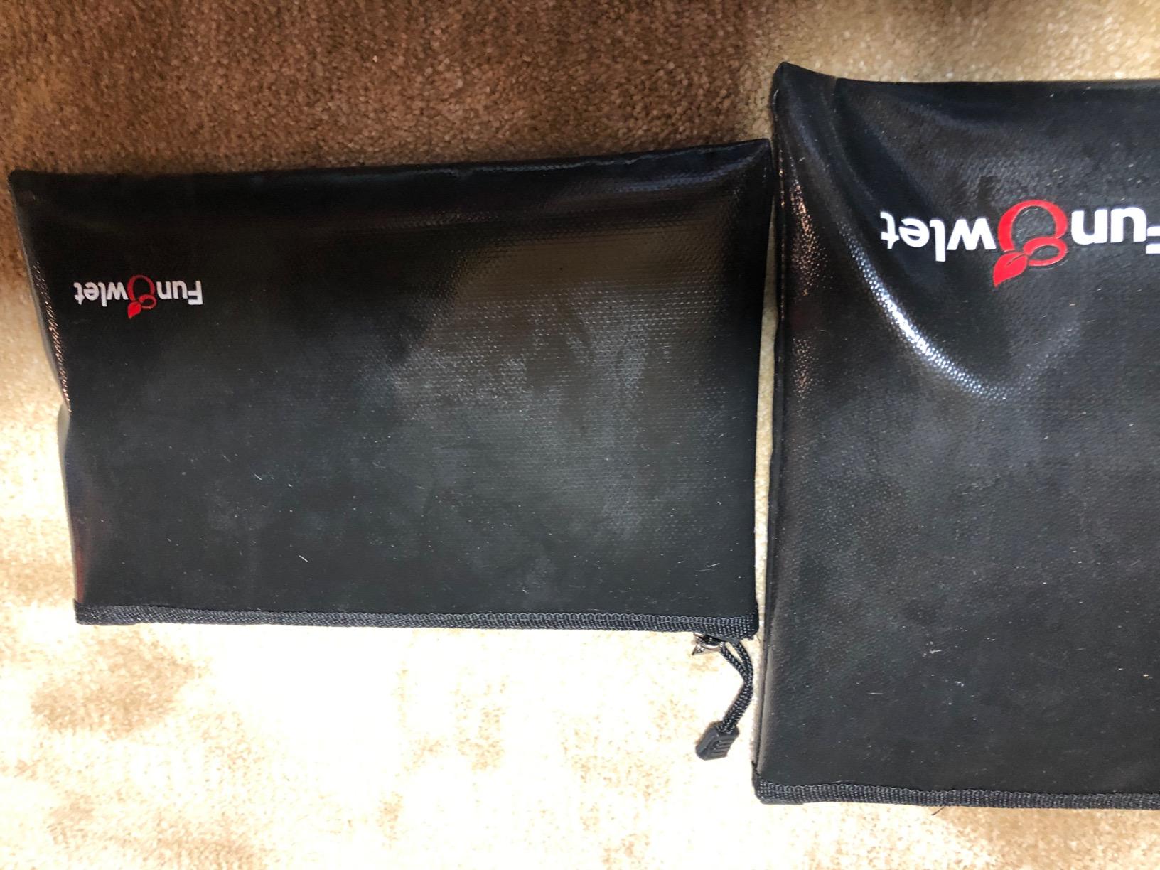 Fireproof Waterproof Money Document Bag, 2Pack Safe Pouch Black customer photo 1