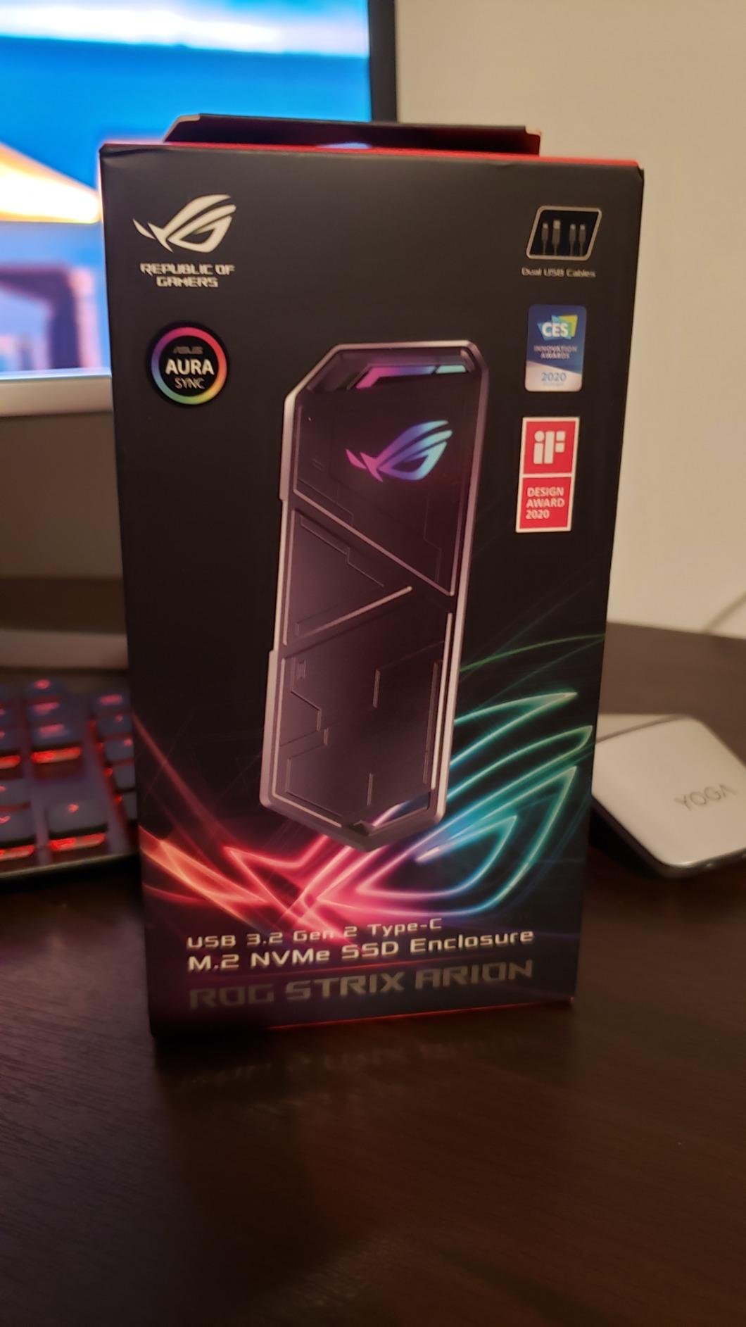 ASUS ROG Strix Arion Aluminum Alloy M.2 NVMe SSD Enclosure Case Adapter, USB 3.2 Gen 2 Type-C ,10 Gbps, USB-C to C and USB-C to A Cables, Fits PCIe 2280/2260/2242/2230 M Key/B+M Key, 1 Year Warranty customer photo 2