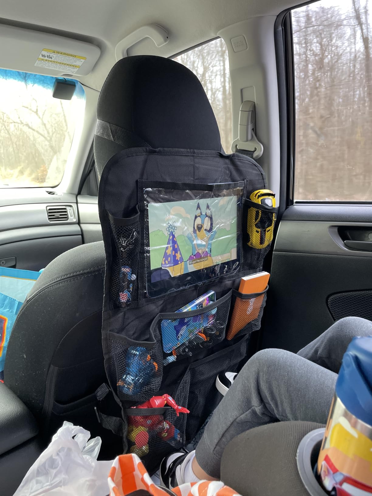 ONE PIX Backseat Car Organizer Mats Back Seat Organizers and Storage Bag with Touch Screen Tablet Holder for Kids Toddlers Car Seats, Travel Accessories, Road Trip Essentials Kids customer photo 1