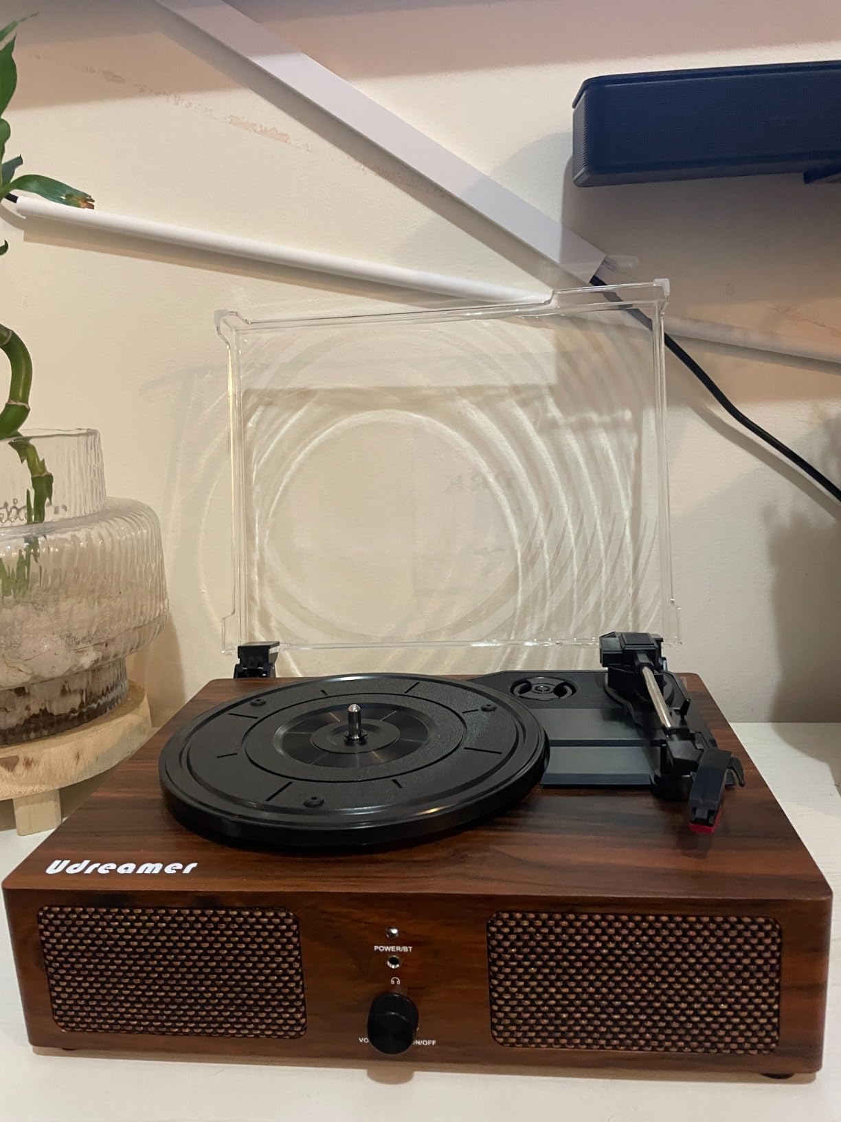 Vinyl Record Player Wireless Turntable with Built-in Speakers and USB Belt-Driven Vintage Phonograph Record Player 3 Speed for Entertainment and Home Decoration customer photo 2