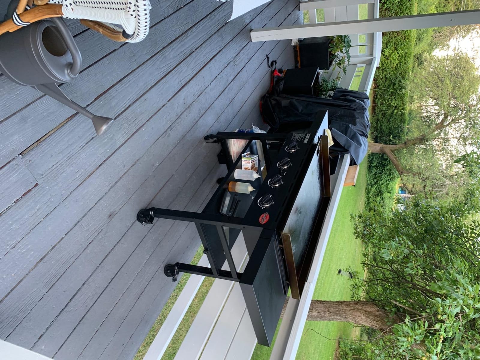 Char-Griller® Flat Iron 4-Burner Propane Gas Flat-Top Griddle with Steel Griddle Top, Wind Guards and Instant-Ignition, 775 Cooking Square Inches in Black, Model E8936 customer photo 2