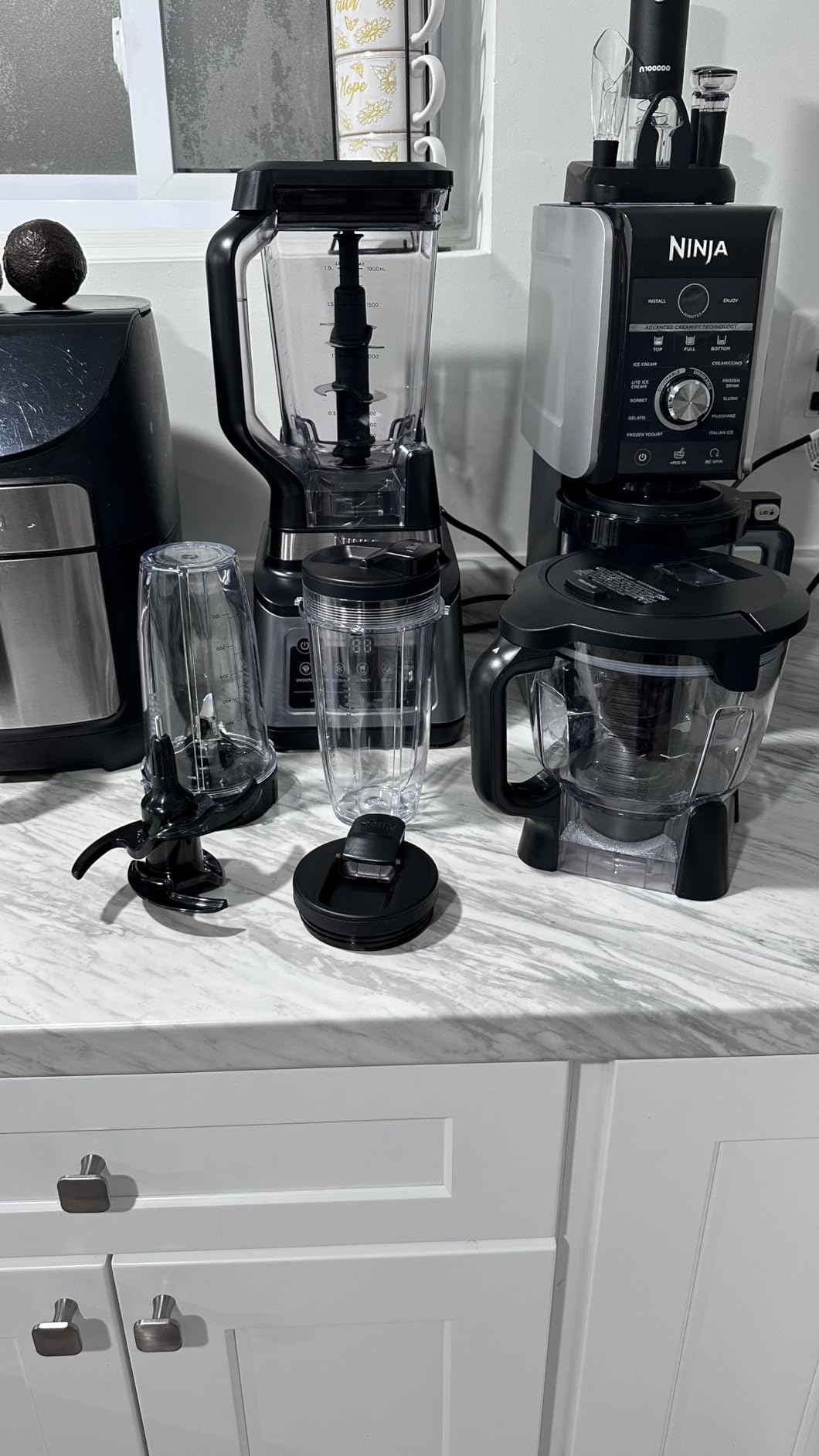 Ninja Professional Plus Kitchen System, 1400WP, Auto-iQ, Grey, BN801 | 5 functions for smoothies, chopping & dough with Auto-iQ. 72-oz blender pitcher, 64-oz processor, (2) 24-oz cups. customer photo 2