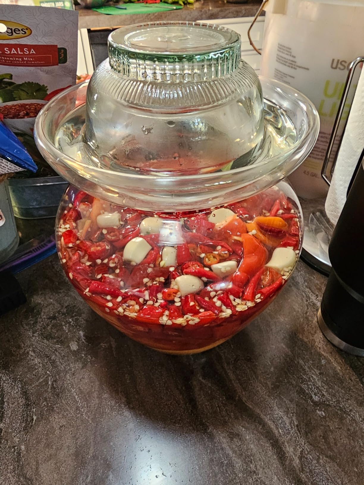 Sichuan Pickling Jar, 4.5 L Glass Fermentation Crock, Airlock customer photo 1