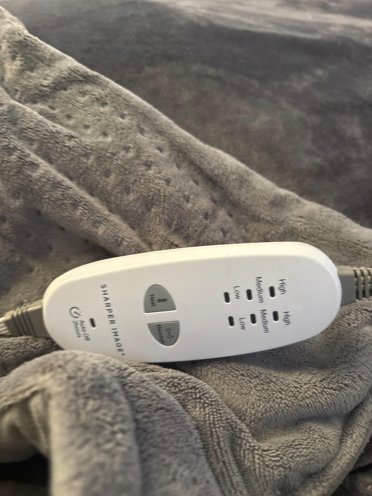 Calming Heat Massaging Vibrations Weighted Heating Pad by Sharper Image | Temperature Settings, Auto Shut-Off Feature, Gift for Holidays, Women & Men | 3 Heat, 6 Massage, 12” x 24”, 4 lbs customer photo 2