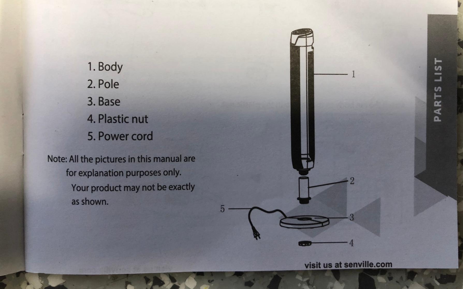 Senville Bladeless Oscillating Tower Fan for Bedroom, Remote, Quiet, Black customer photo 1