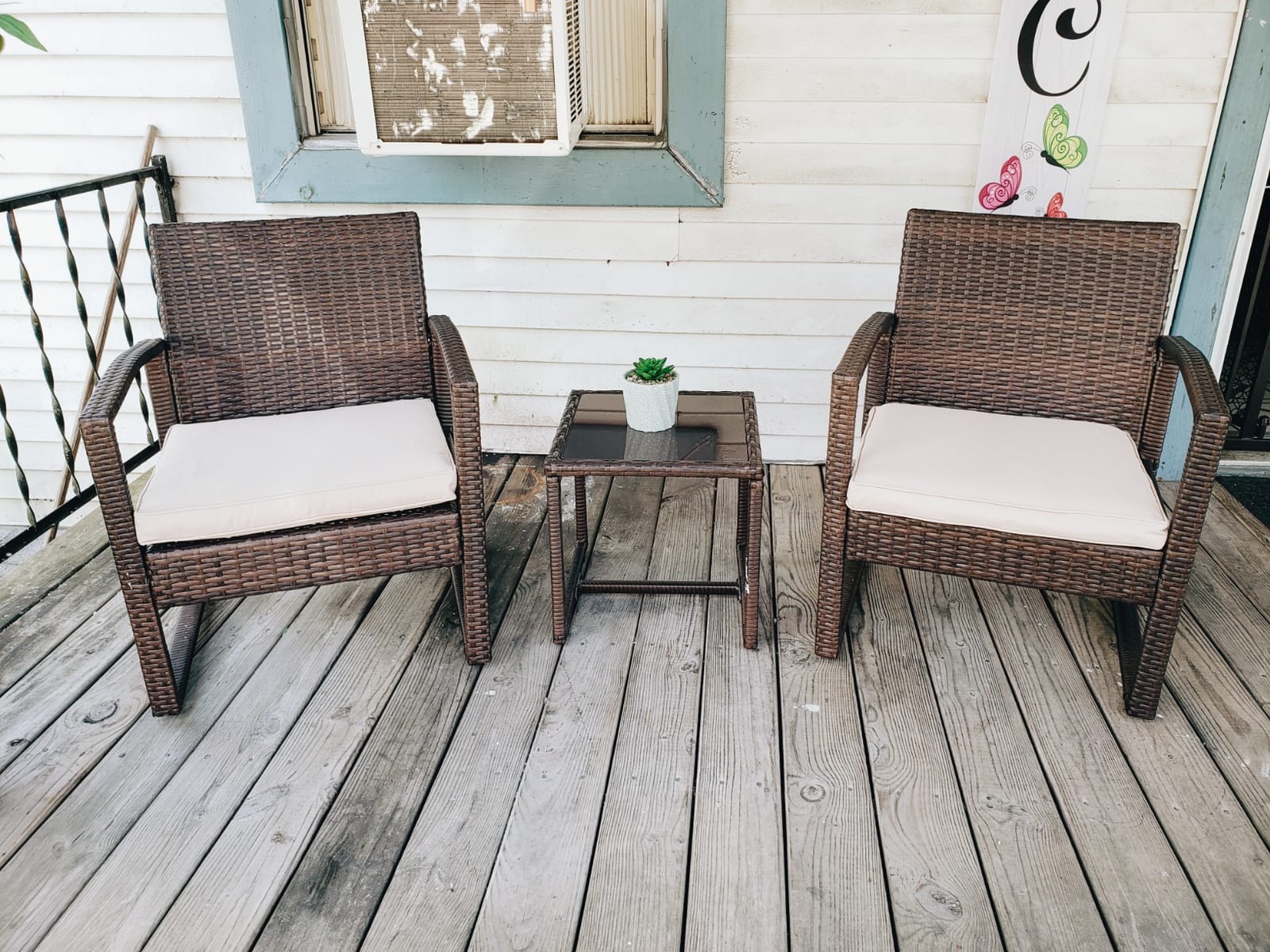 Patiorama 3 Piece Patio Furniture Set, Wicker Conversation Set-Dark Grey customer photo 1