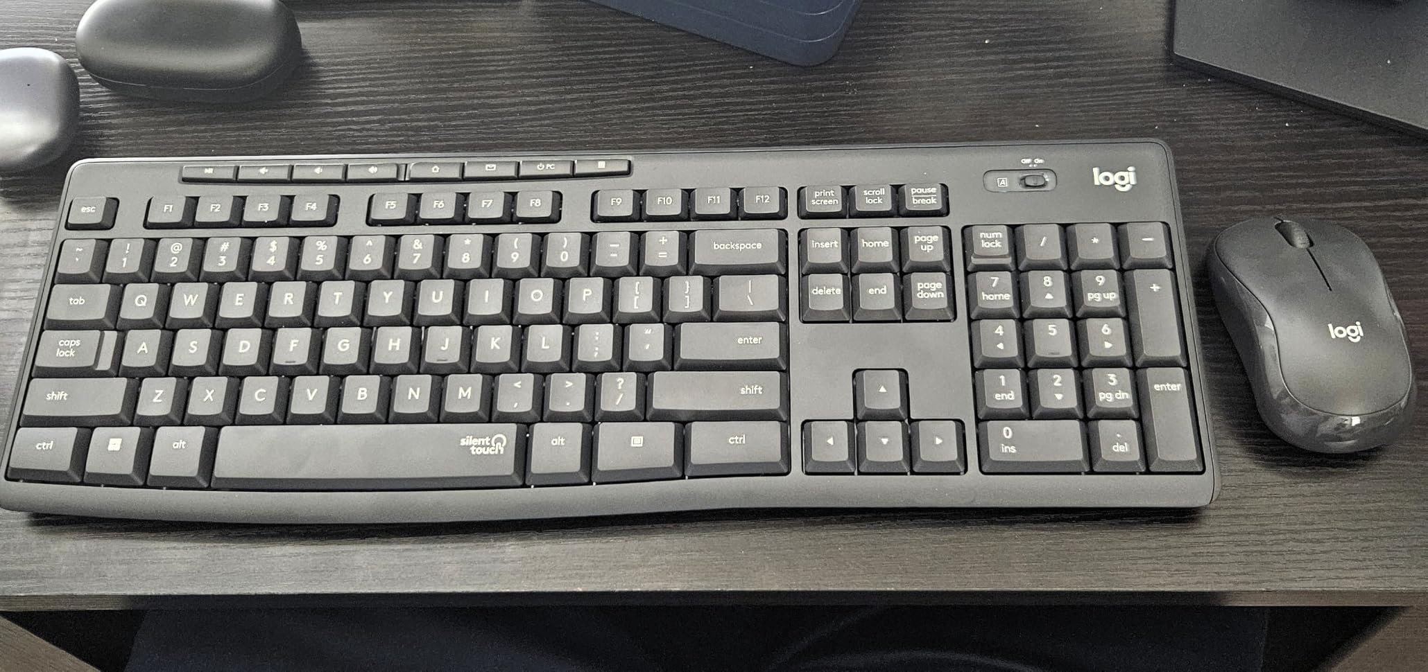 Logitech MK295 Full Size Silent Wireless Keyboard Mouse Combo - Graphite | Full size keyboard with SilentTouch technology, compact ambidextrous mouse with silent click switches, Windows compatible customer photo 1