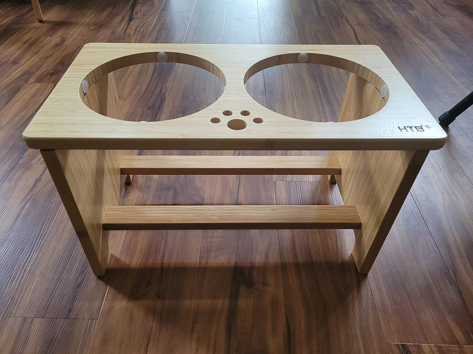 HTB Elevated Dog Bowls,Raised Dog Bowl Stand with 2 Stainless Steel Bowls,Elevated Raised Dog Bowls for Large Medium Small Sized Dogs customer photo 1