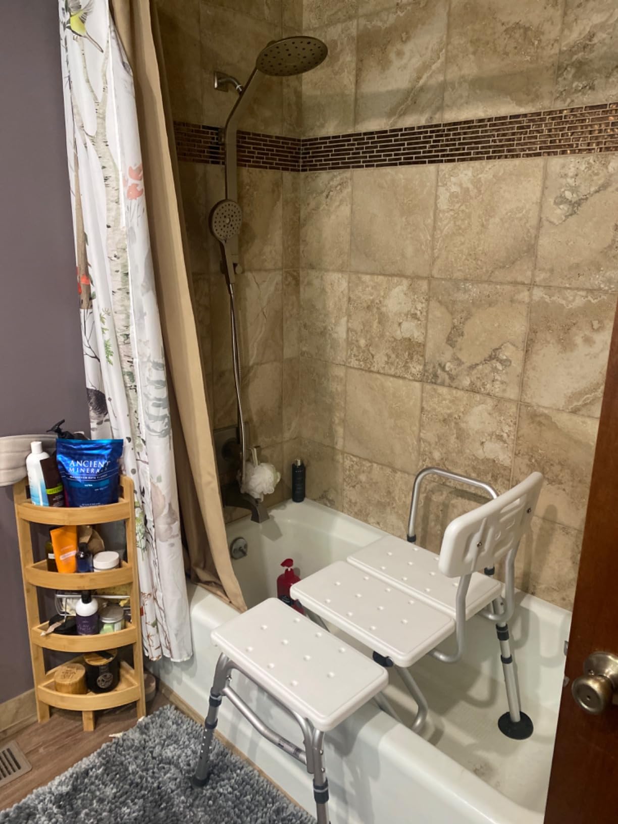 Drive Medical Splash Defense Tub Transfer Bench, Adjustable Height, White customer photo 2