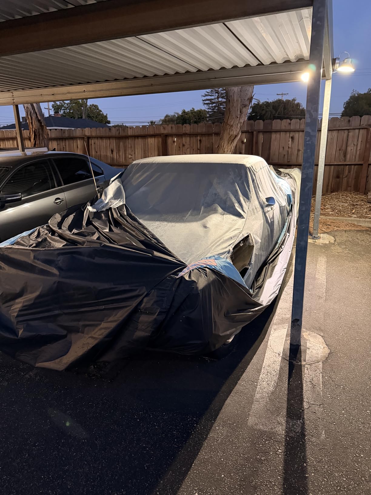 MORNYRAY Waterproof Car Cover All Weather Snowproof UV Protection Windproof Outdoor Full car Cover, Universal Fit for Sedan (Fit Sedan Length 194-206 inch, Blue) customer photo 2
