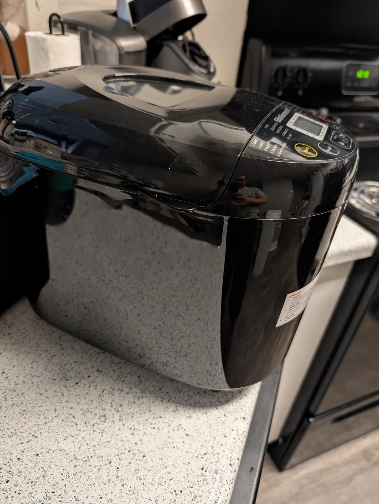 Elite Gourmet Programmable Bread Maker, 2 Lb, 3 Sizes, 19 Presets, Black customer photo 2