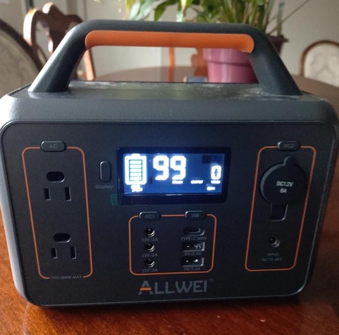 ALLWEI Portable Power Station 300W, 256Wh Solar Generator LiFePO4 Battery, Pure Sine Wave AC Outlet, PD 60W Fast Charging, MPPT & BMS Protection, Compact for Camping Outdoor Home Backup Emergency CPAP customer photo 1