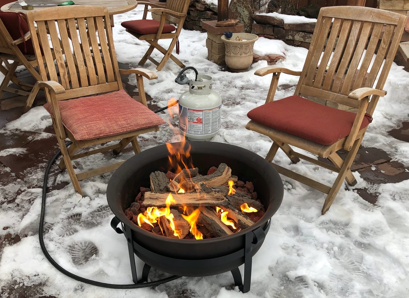 Sunnydaze Round Patio Fire Pit for Outside Wood Burning, Dark Bronze, 29