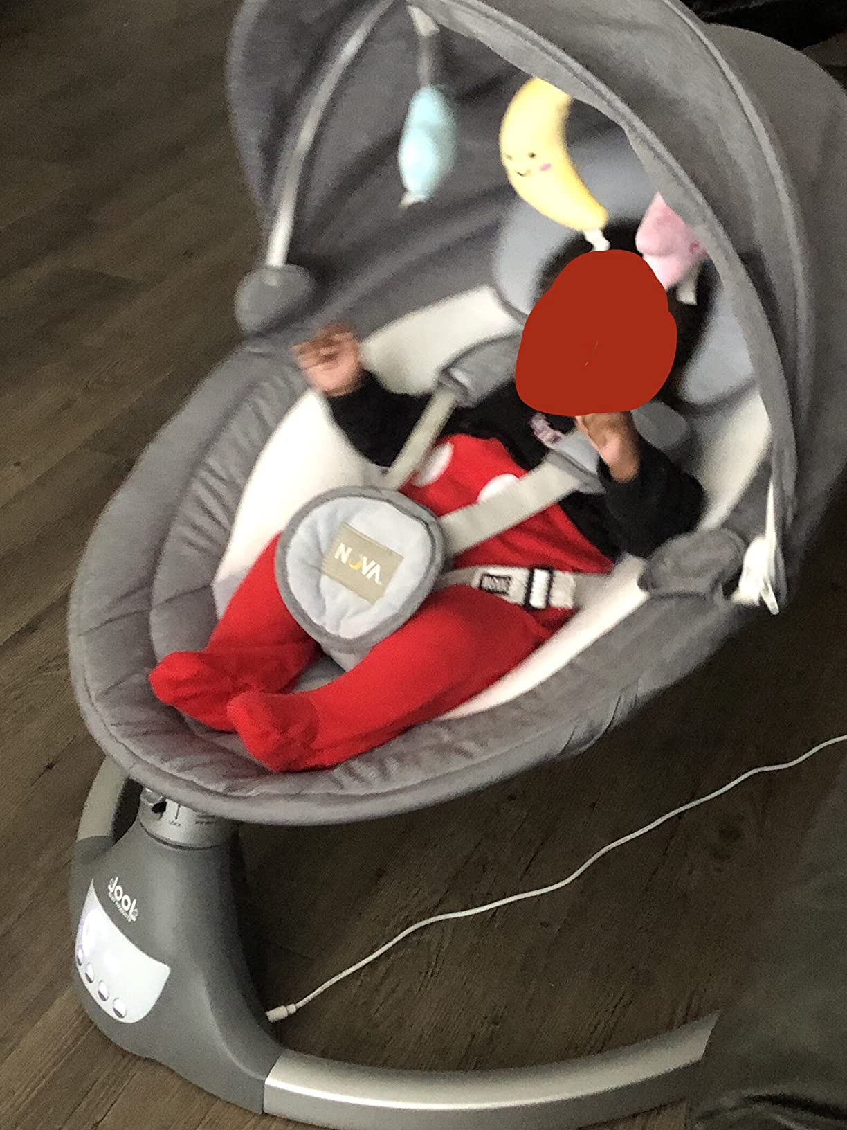 Jool Baby Nova Baby Swing for Infants – Bluetooth Music, Remote (Gray) customer photo 1
